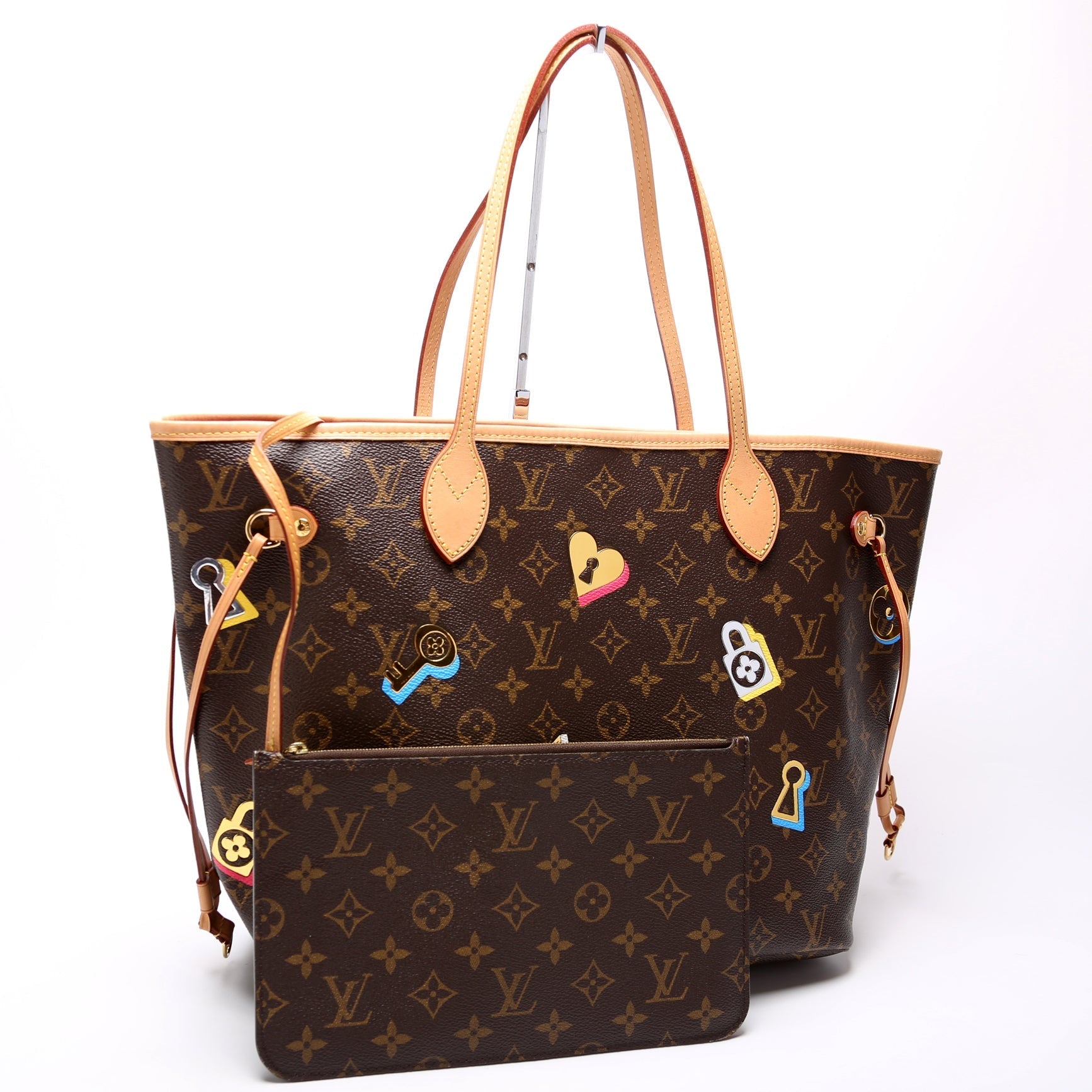 Louis Vuitton Neverfull MM Lovelock w Wallet Case Wallet 2