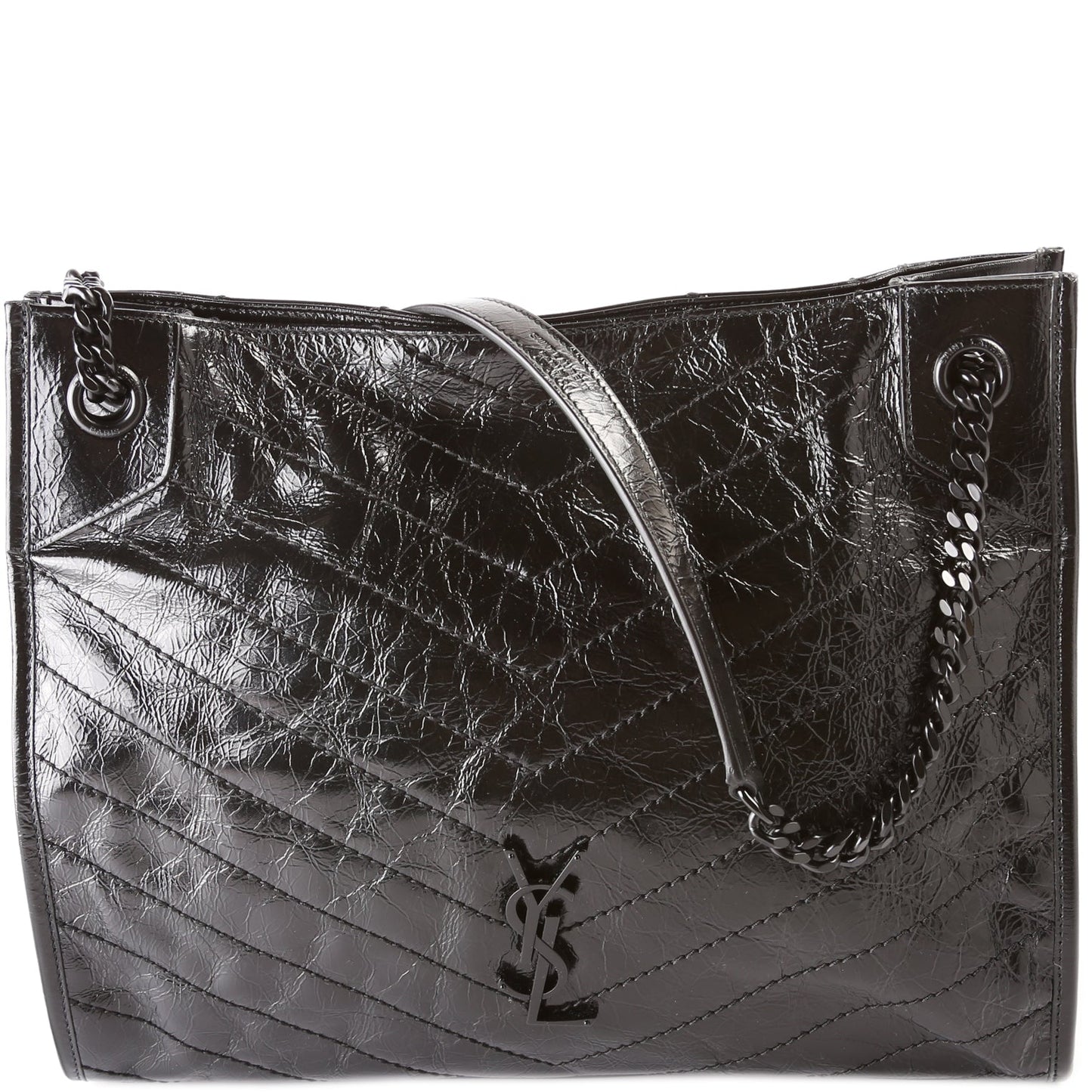 YSL Saint Laurent Saint Laurent Niki Shopper Crinkle Bag Leather Medium Tote Bag