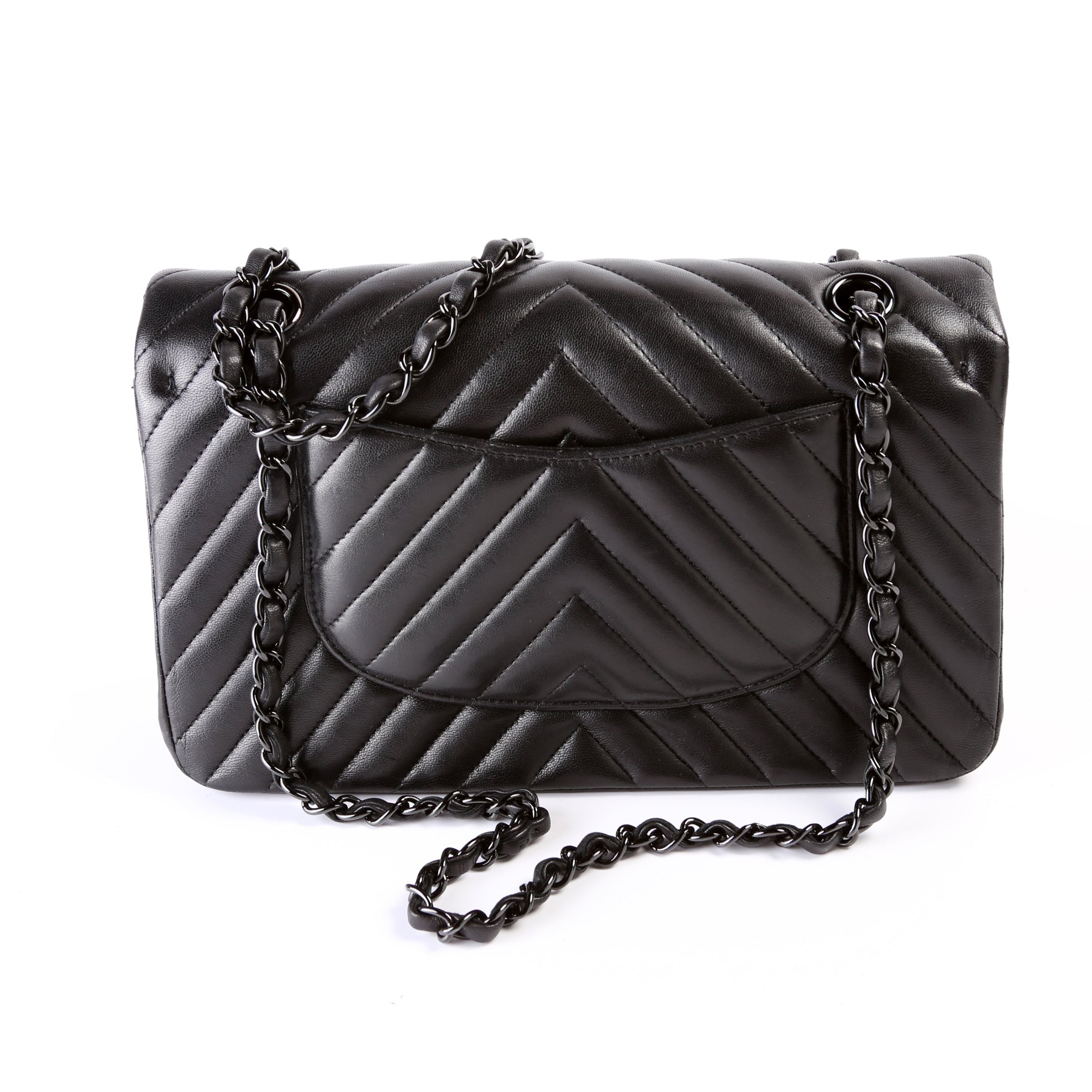 Chanel Classic Flap Chevron Lambskin So 21M Black Handbag