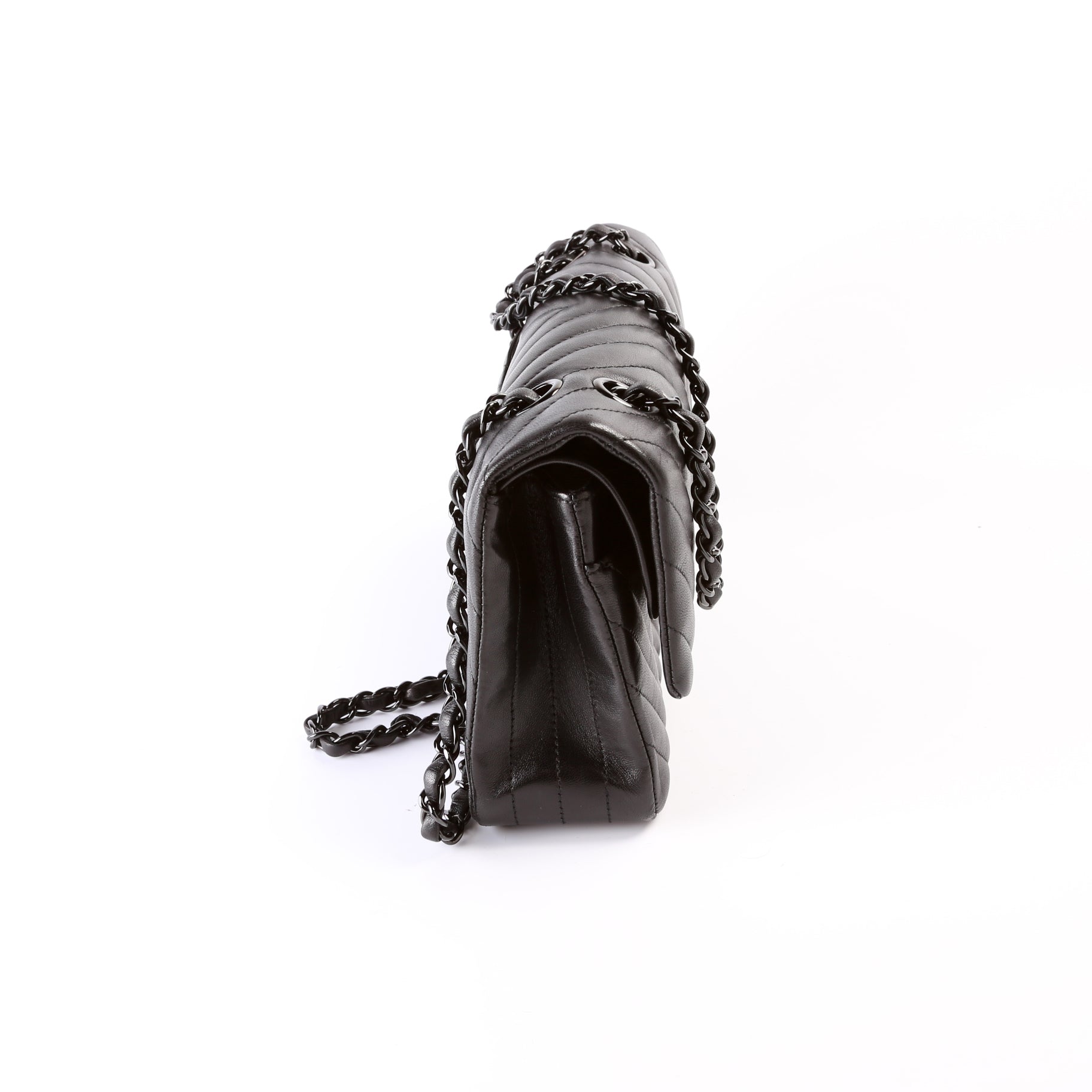 Chanel Classic Flap Chevron Lambskin So 21M Black Handbag
