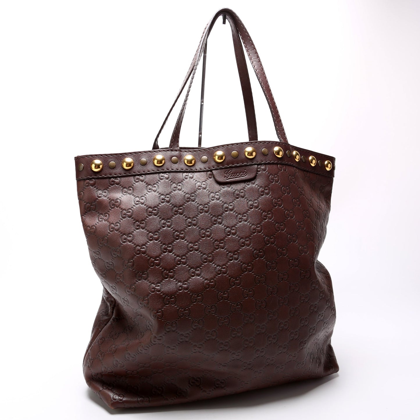 Gucci Babouska Vertical Shopping Leather Large Tote Bag