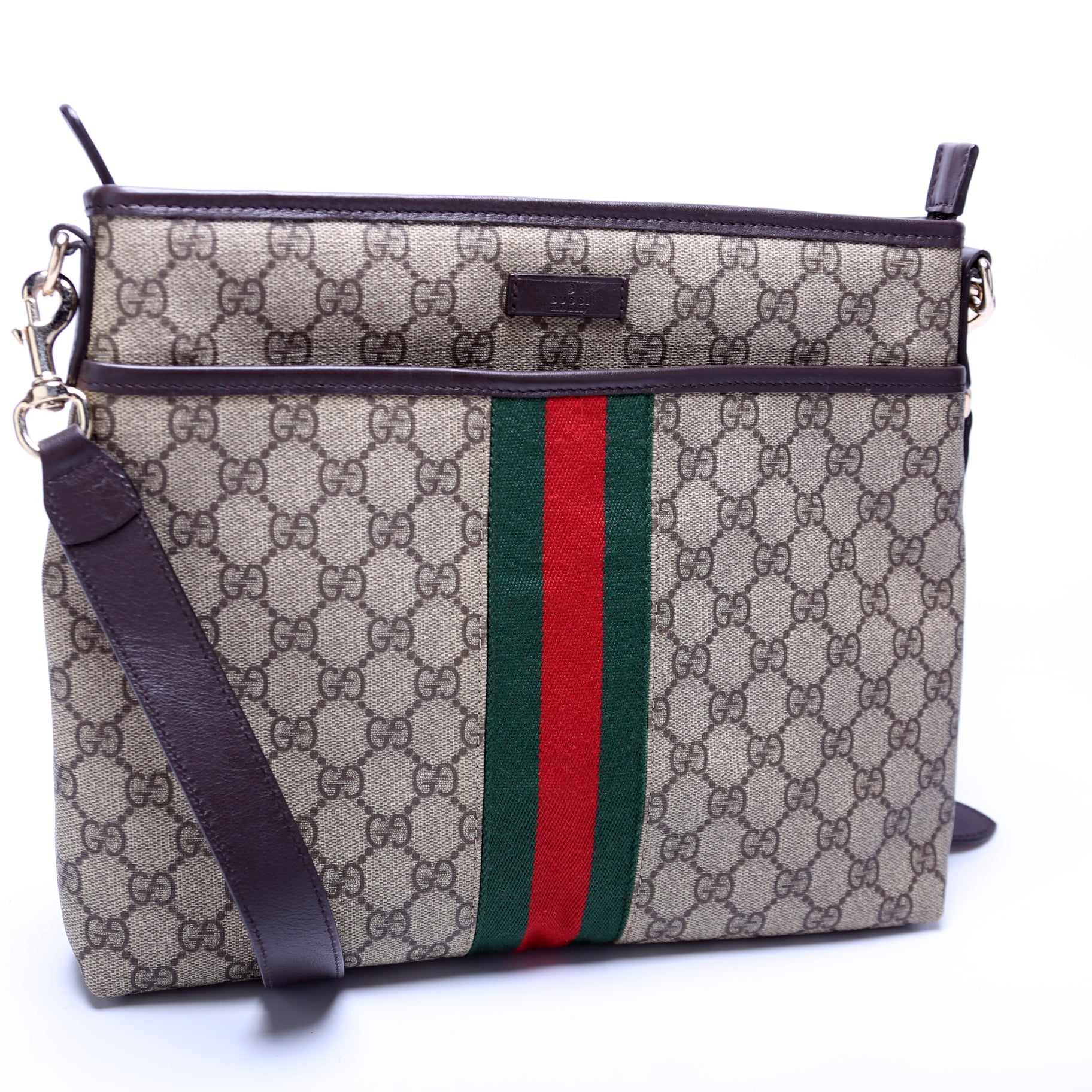 Gucci GG Supreme Flat Messenger Shoes