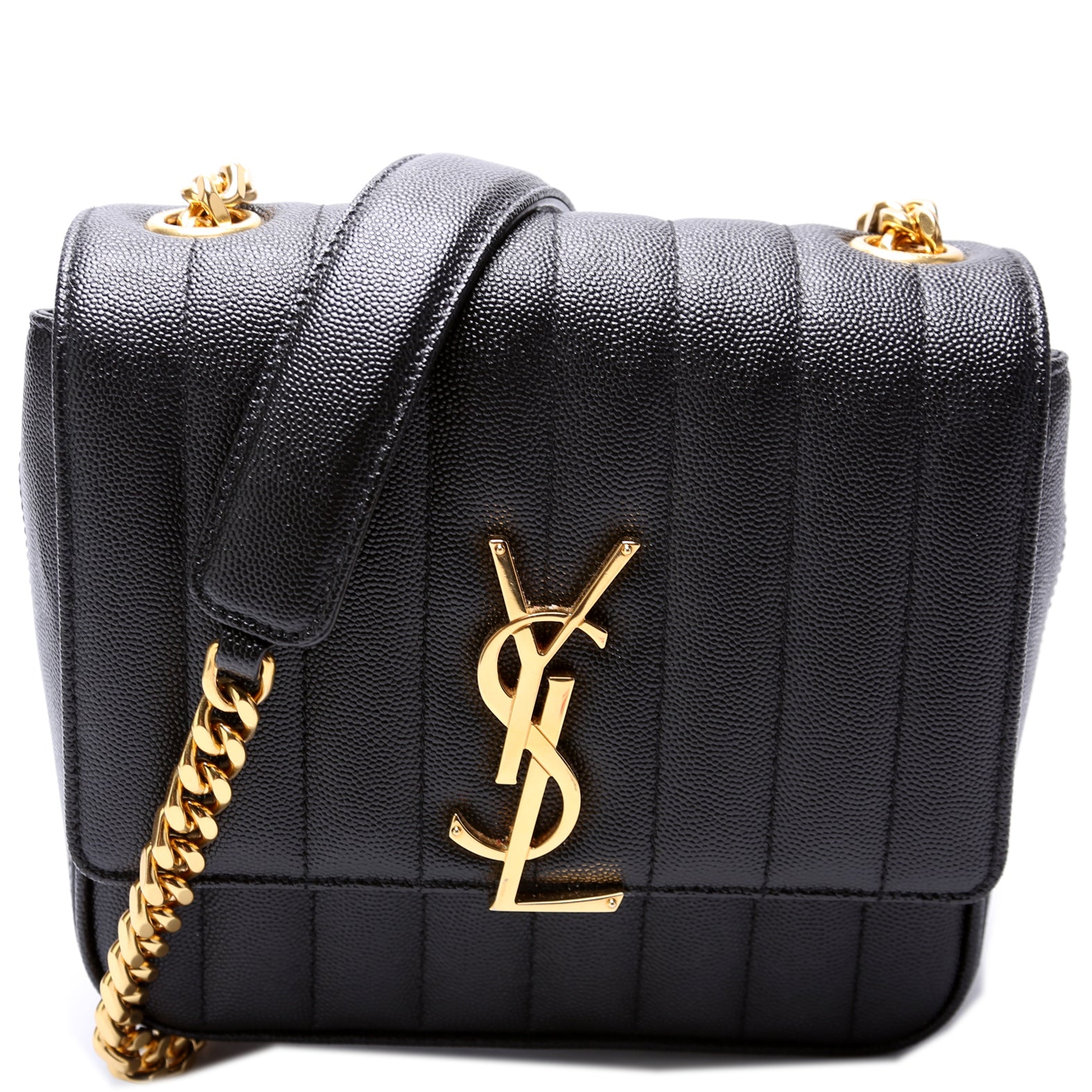 YSL Saint Laurent Saint Laurent Vicky Grain De Poudre Bag Medium Chain Travel Bag