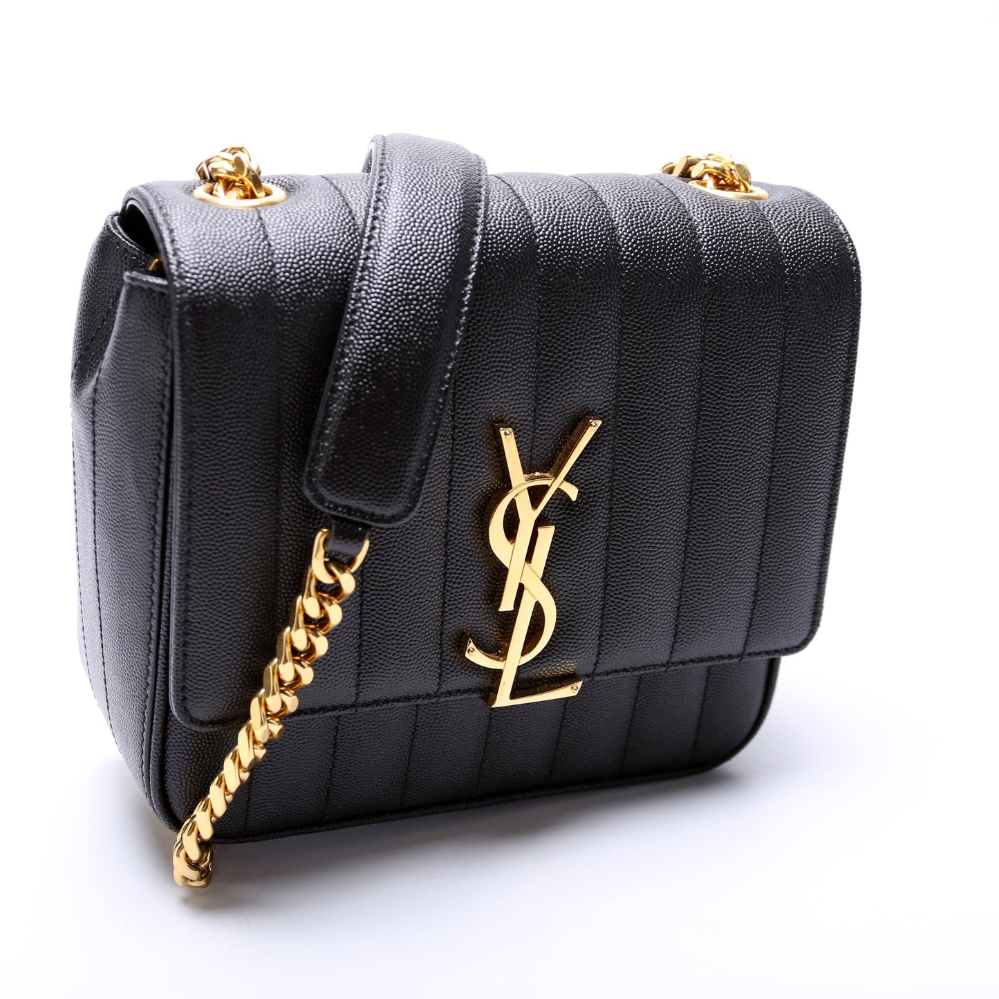 YSL Saint Laurent Saint Laurent Vicky Grain De Poudre Bag Medium Chain Travel Bag
