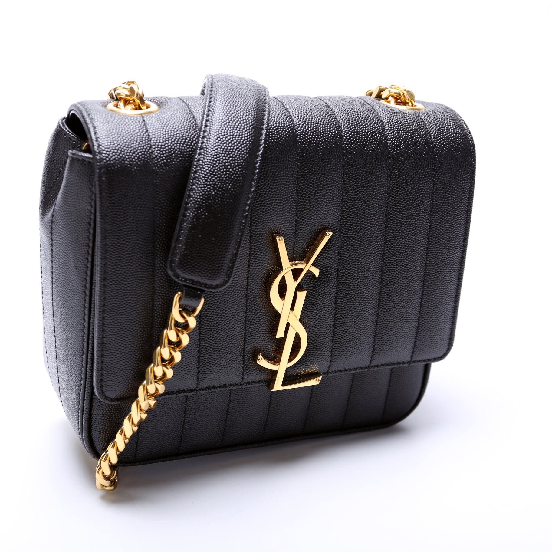 YSL Saint Laurent Saint Laurent Vicky Grain De Poudre Bag Medium Chain Travel Bag