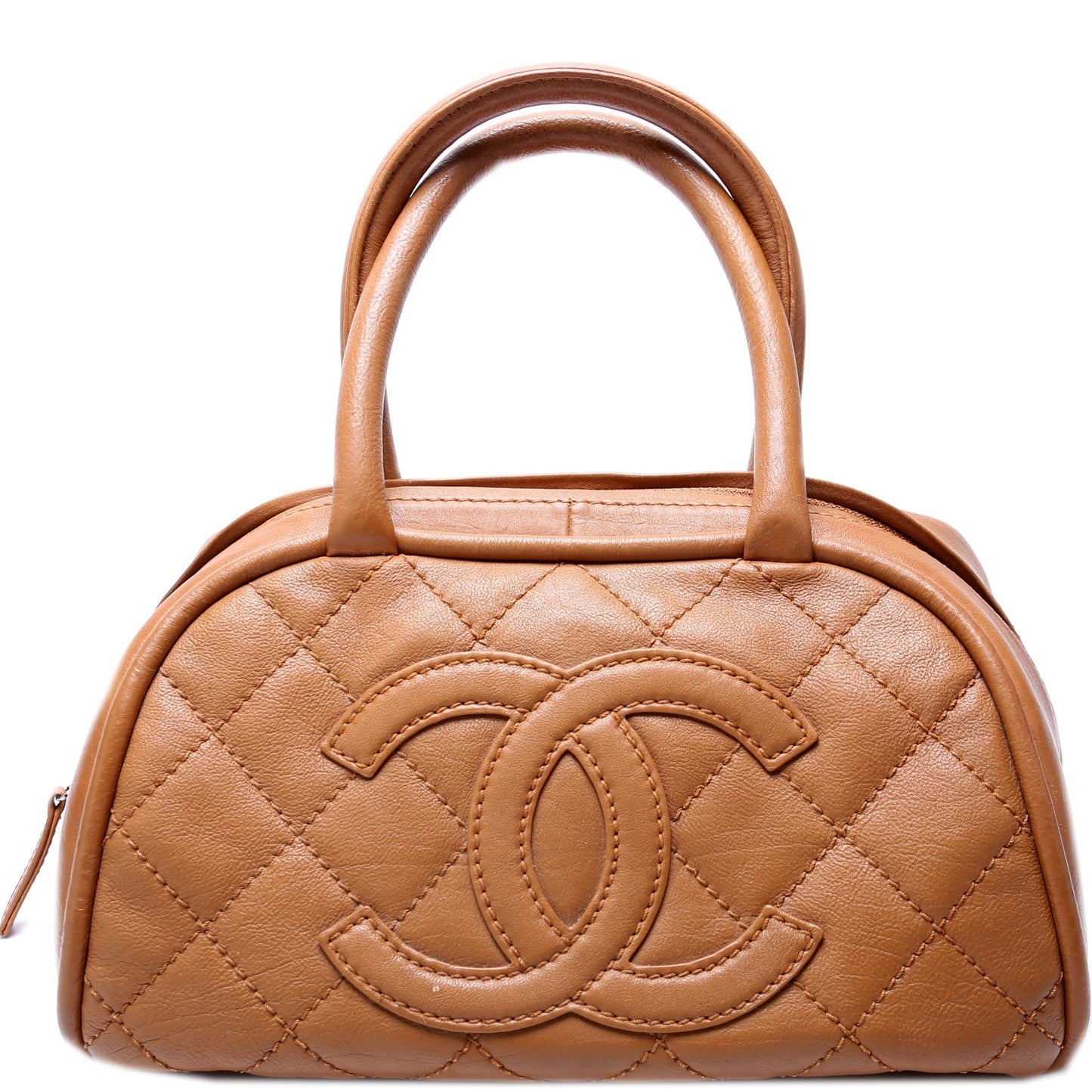 Chanel CC Bowling Quilted Lambskin 10M Handbag