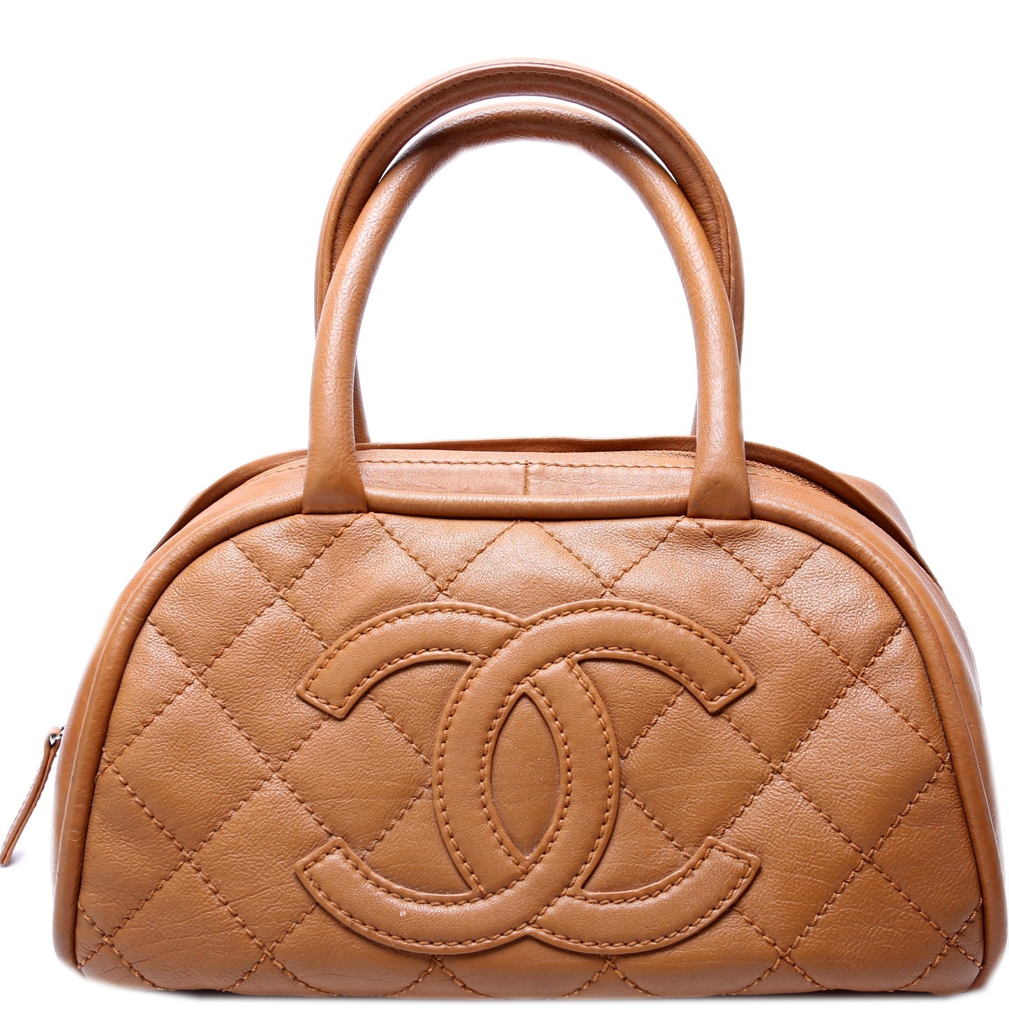 Chanel CC Bowling Quilted Lambskin 10M Handbag