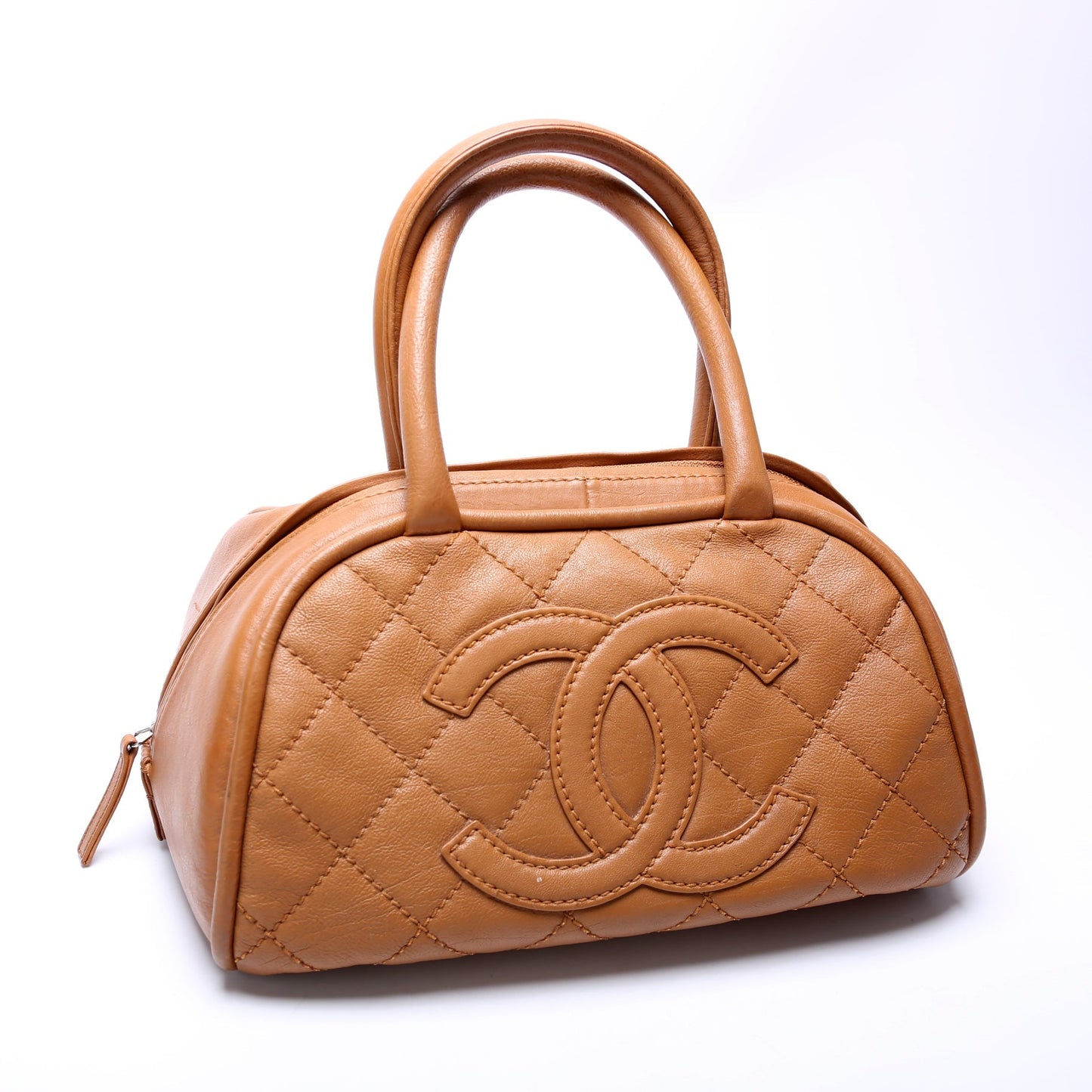 Chanel CC Bowling Quilted Lambskin 10M Handbag