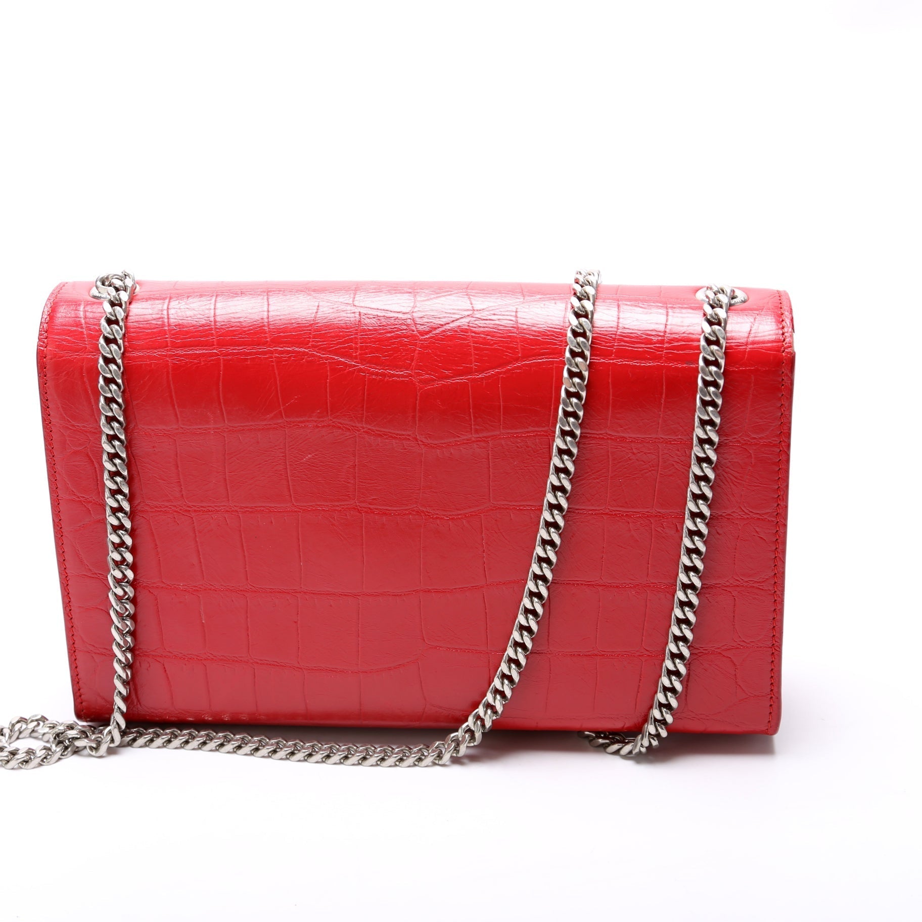 YSL Saint Laurent Kate Tassel Satchel Crocodile Bag Medium Embossed Satchel Bag