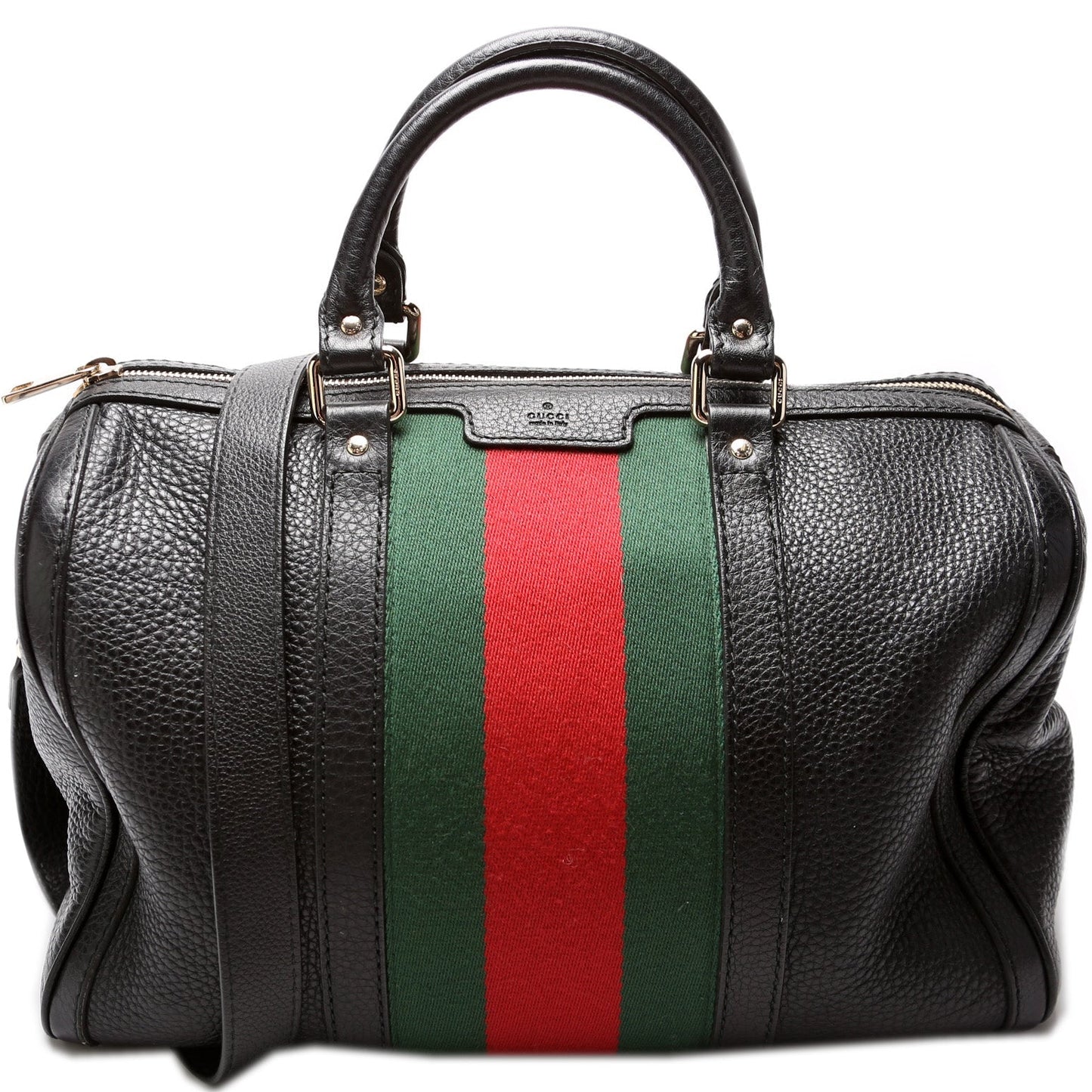 Gucci Boston Web Leather Travel Bag