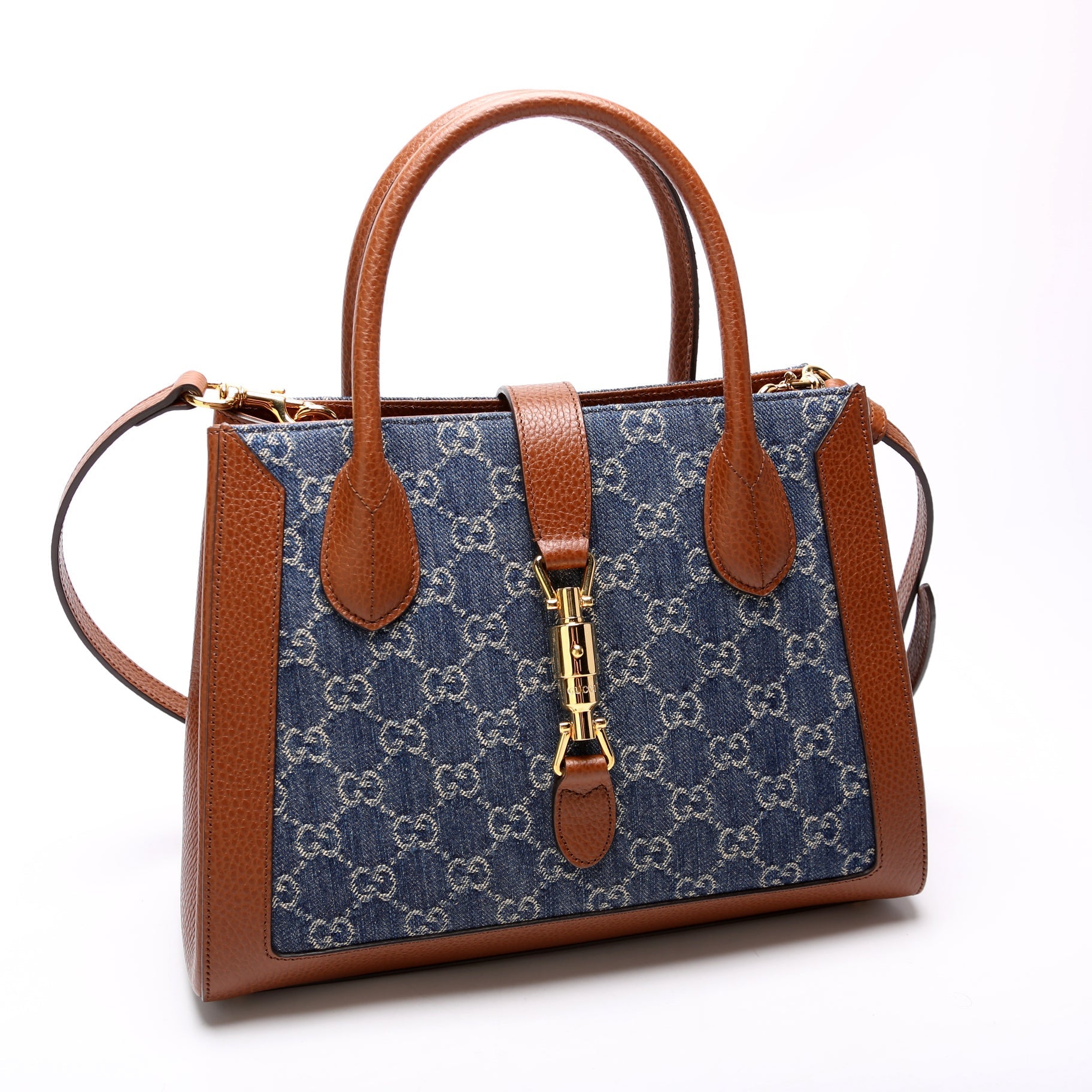 Gucci Jackie New GG Denim Medium Tote Bag