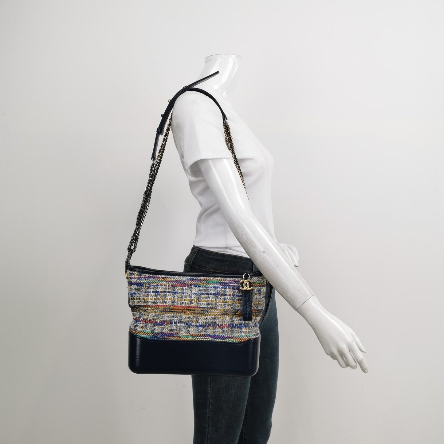 Chanel Gabrielle Hobo Tweed Calfskin Shoulder Bag