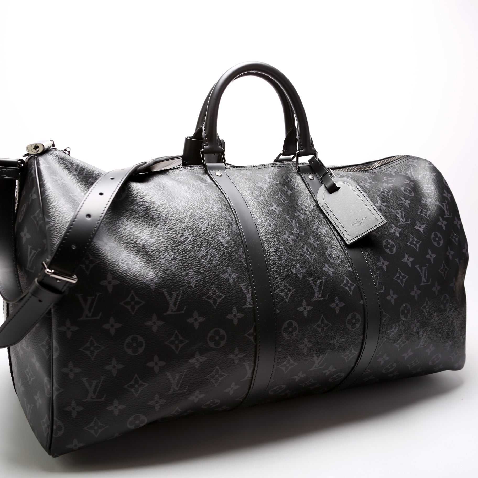 Louis Vuitton Keepall 55 Bandouliere Eclipse Monogram Travel Bag