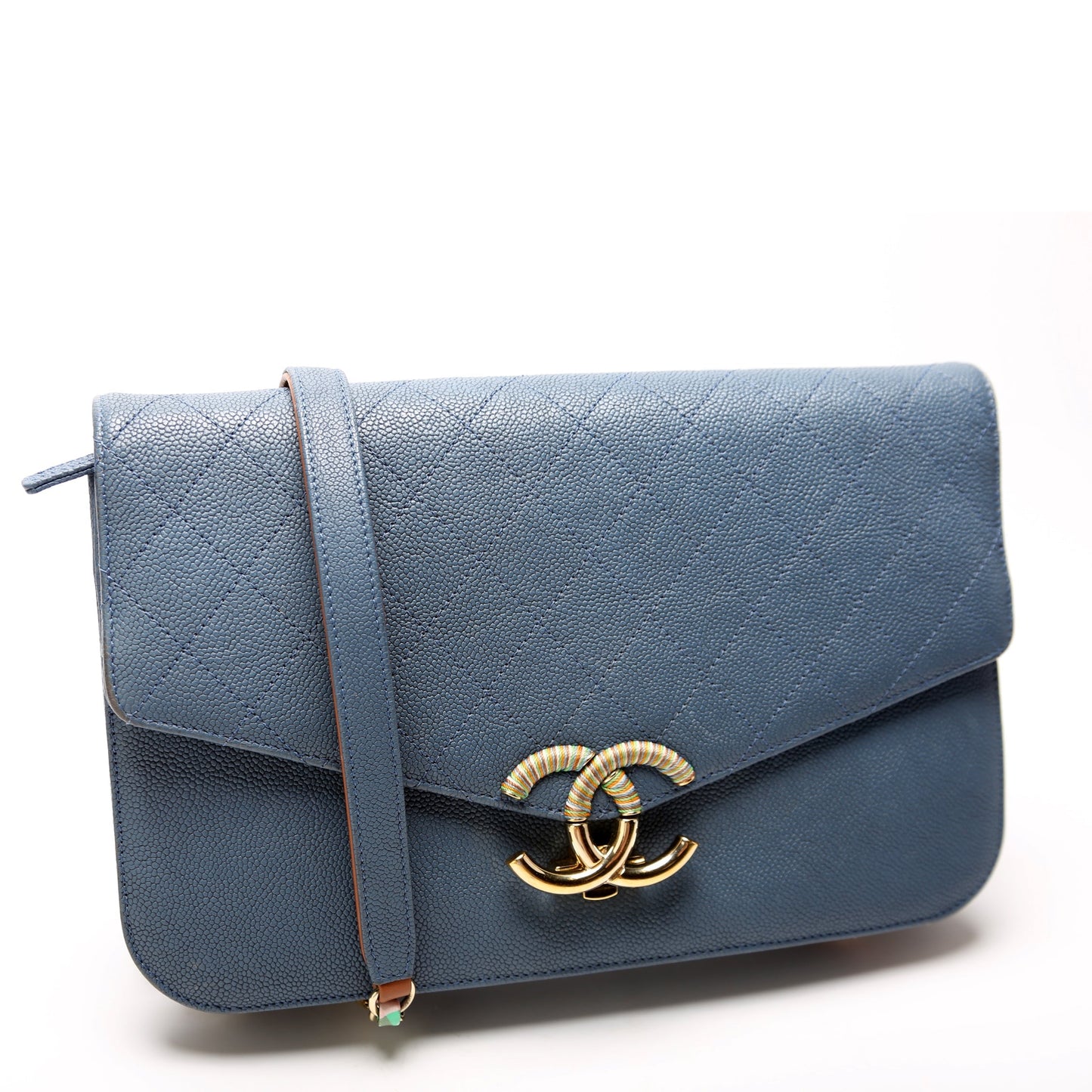 Chanel Thread Around Flap Caviar 23M Handbag