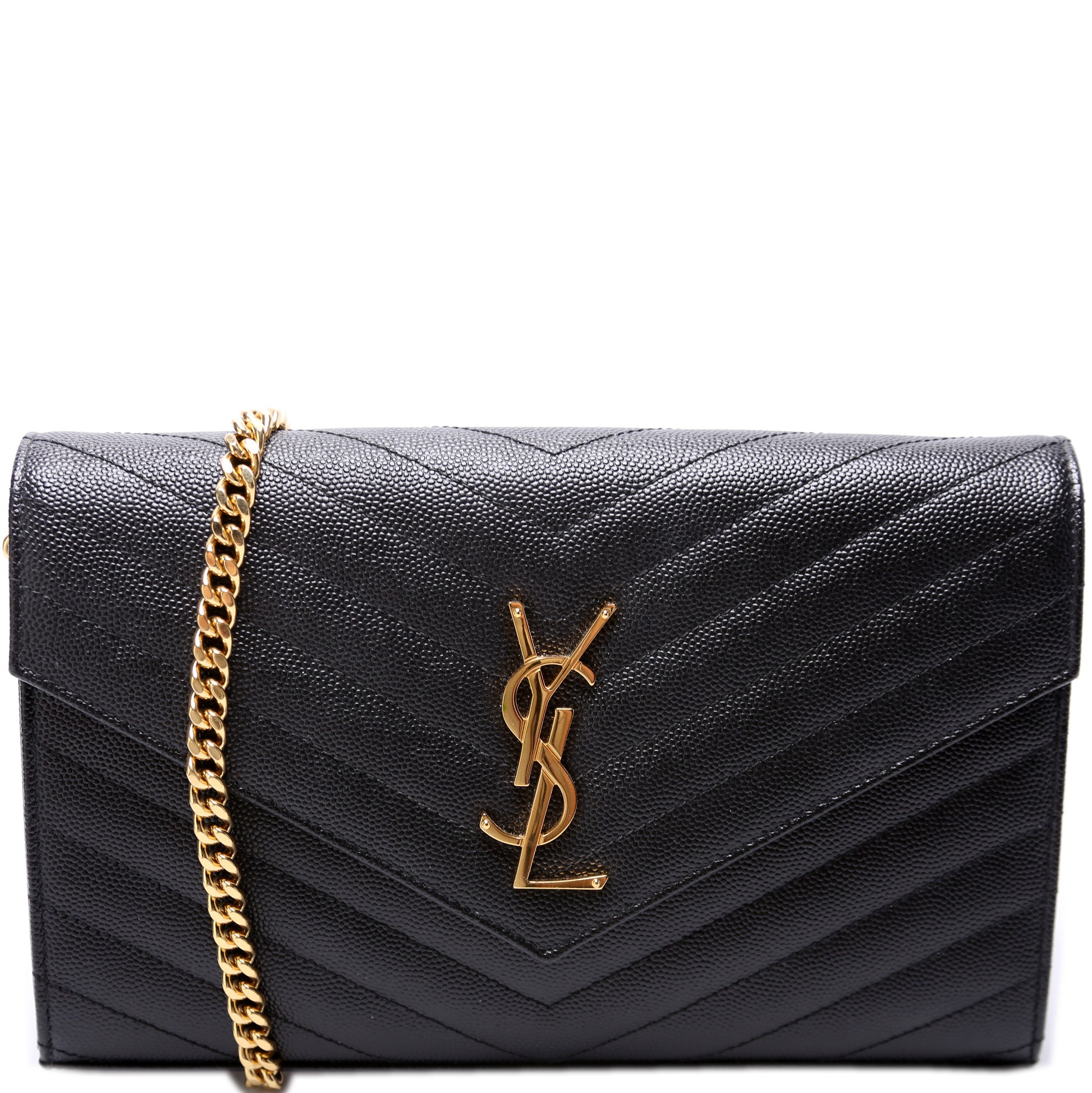 YSL Saint Laurent Grain De Wallet Bag Chain Travel Bag Chain Wallet 14