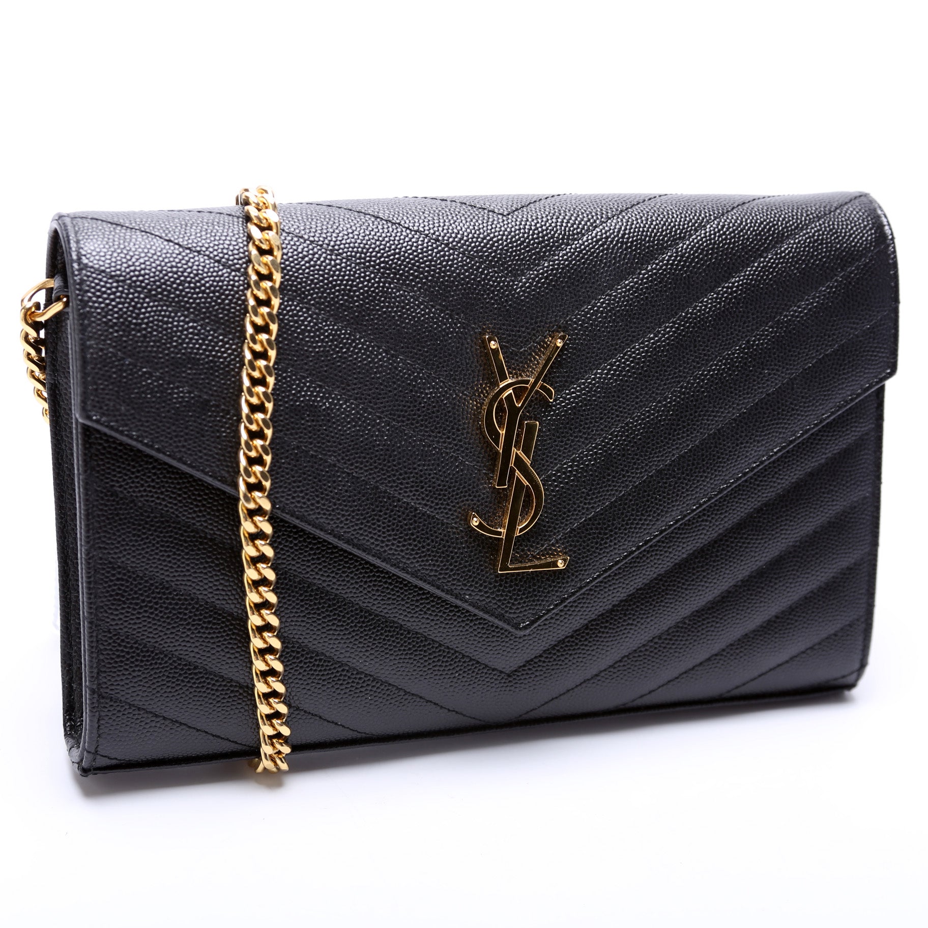 YSL Saint Laurent Grain De Wallet Bag Chain Travel Bag Chain Wallet 14
