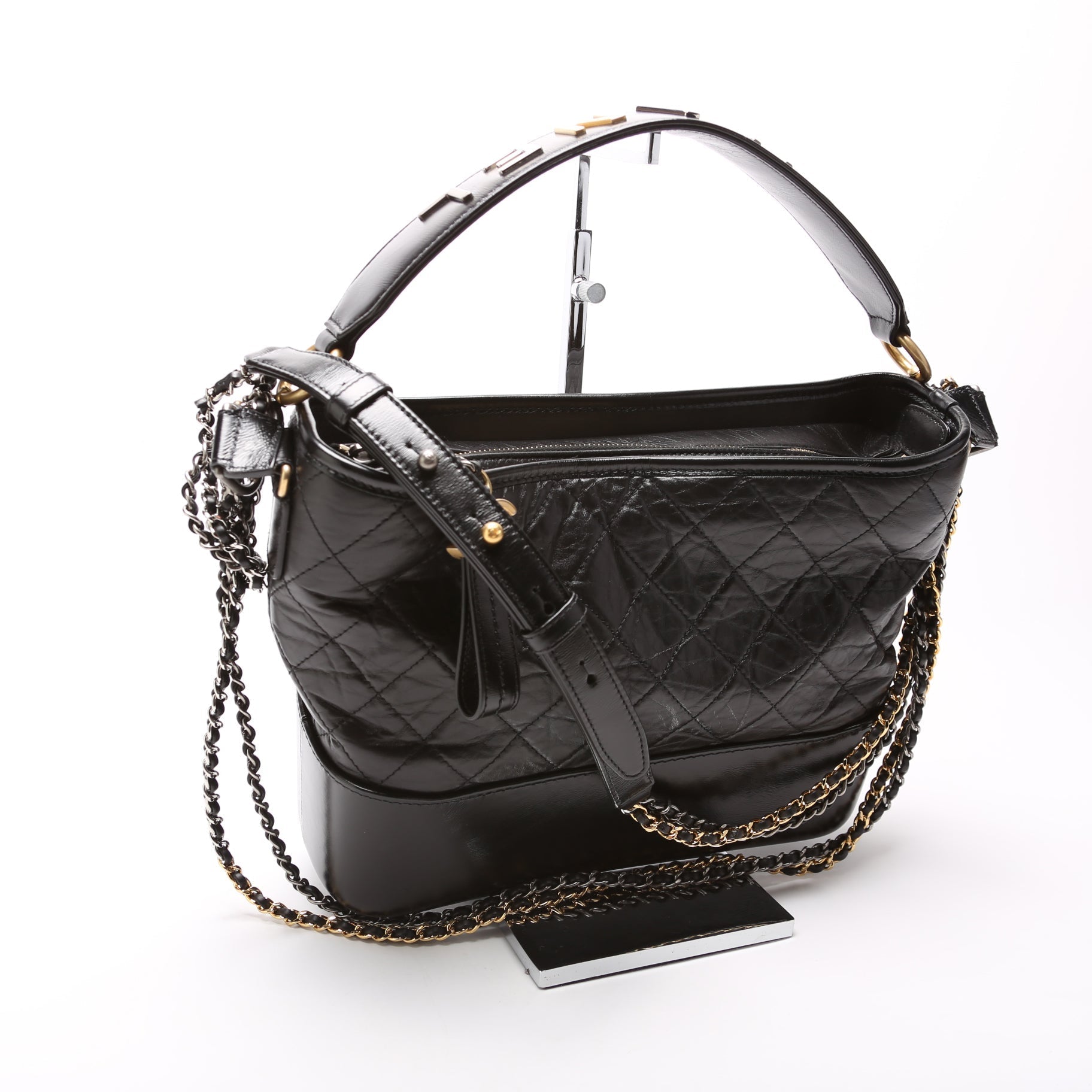 Chanel Gabrielle Hobo Bicolor Logo Shoulder Bag