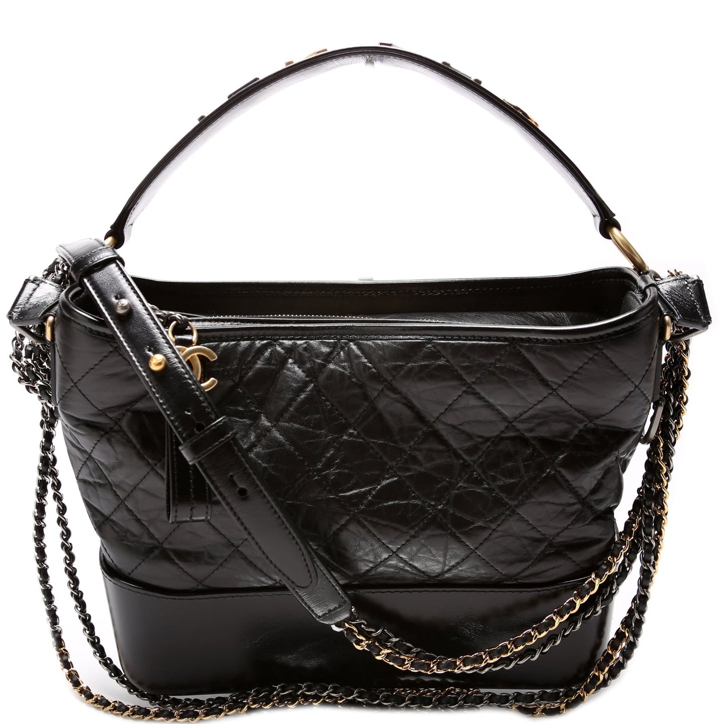 Chanel Gabrielle Hobo Bicolor Logo Shoulder Bag