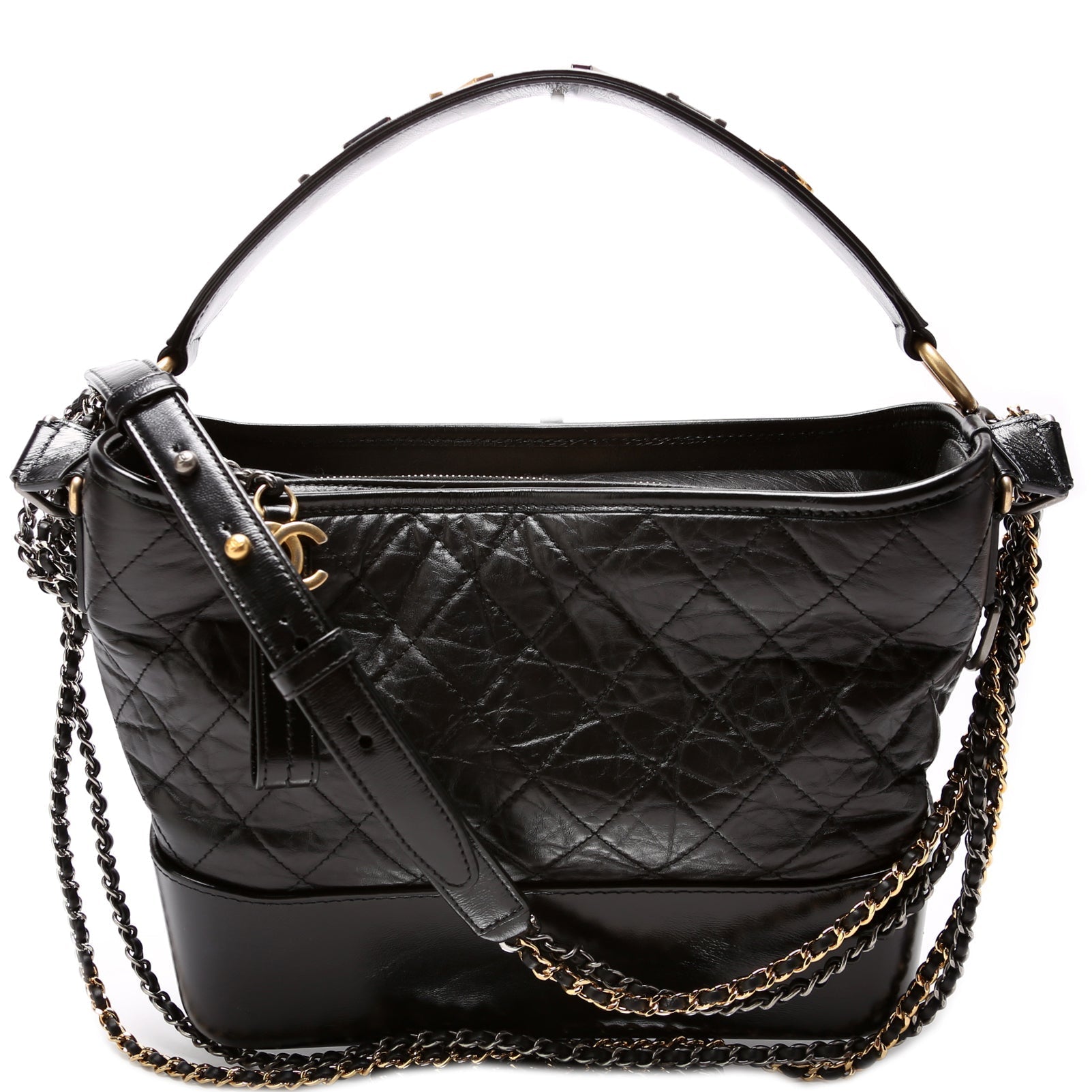 Chanel Gabrielle Hobo Bicolor Logo Shoulder Bag
