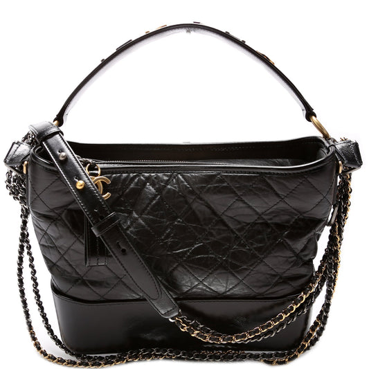 Chanel Gabrielle Hobo Bicolor Logo Shoulder Bag