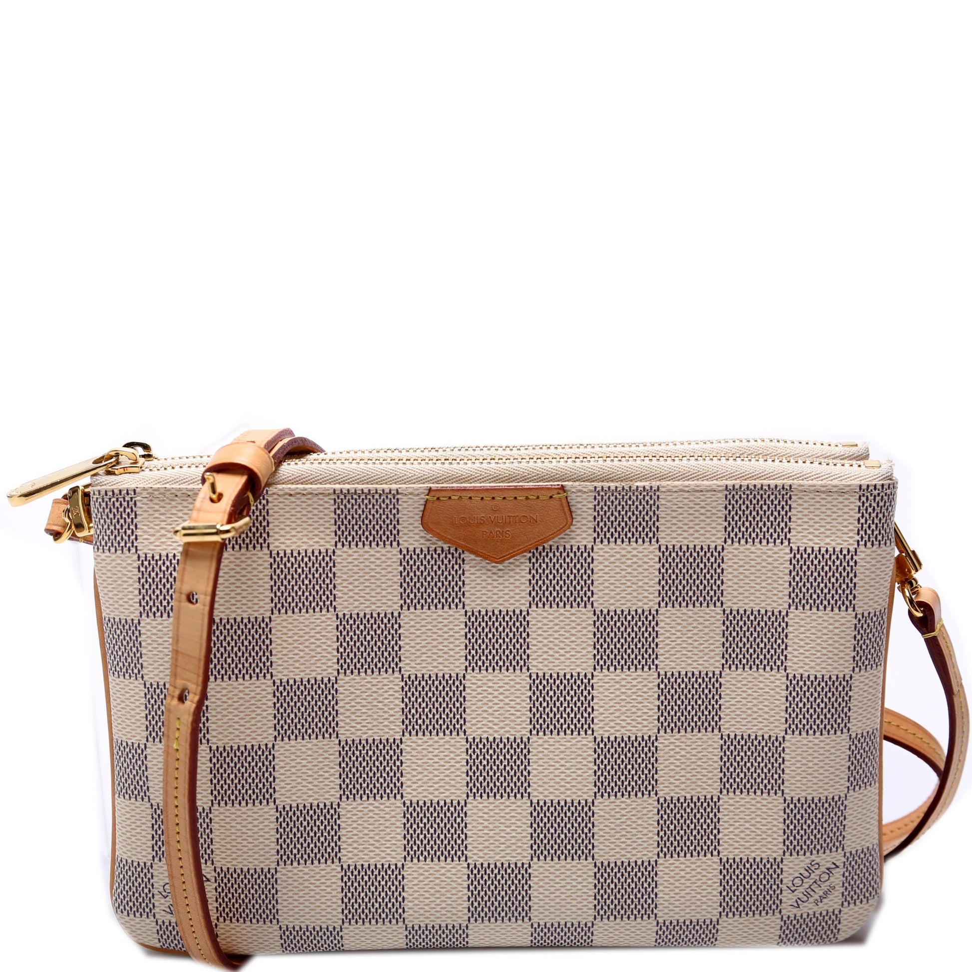 Louis Vuitton Double Zip Pochette Azur Damier Clutch Bag Azur 4