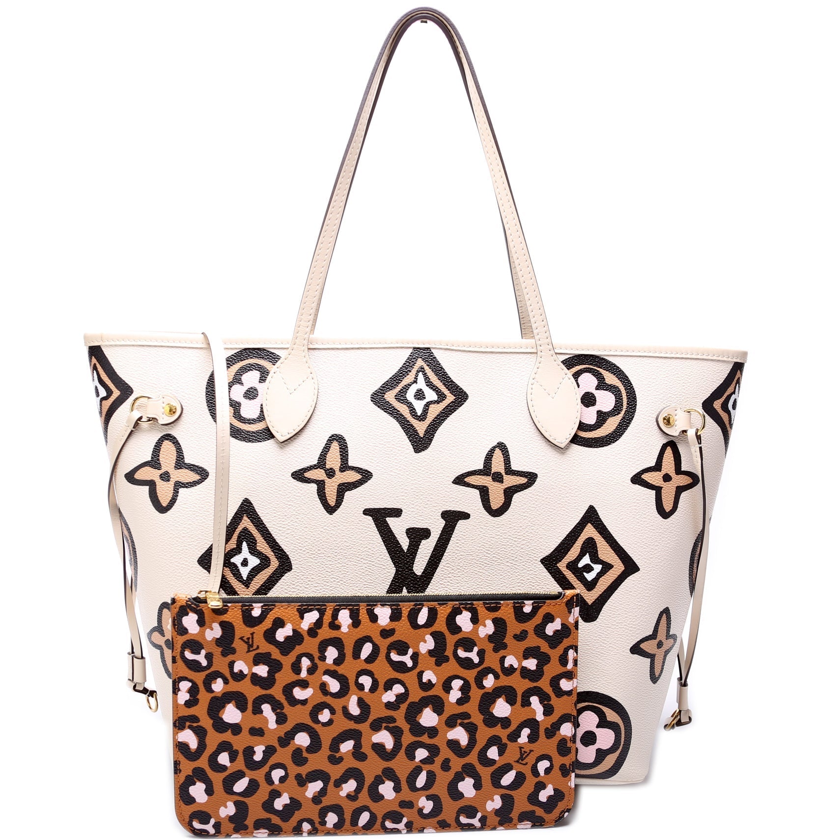 Louis Vuitton Neverfull w MM Wild at Wallet Case