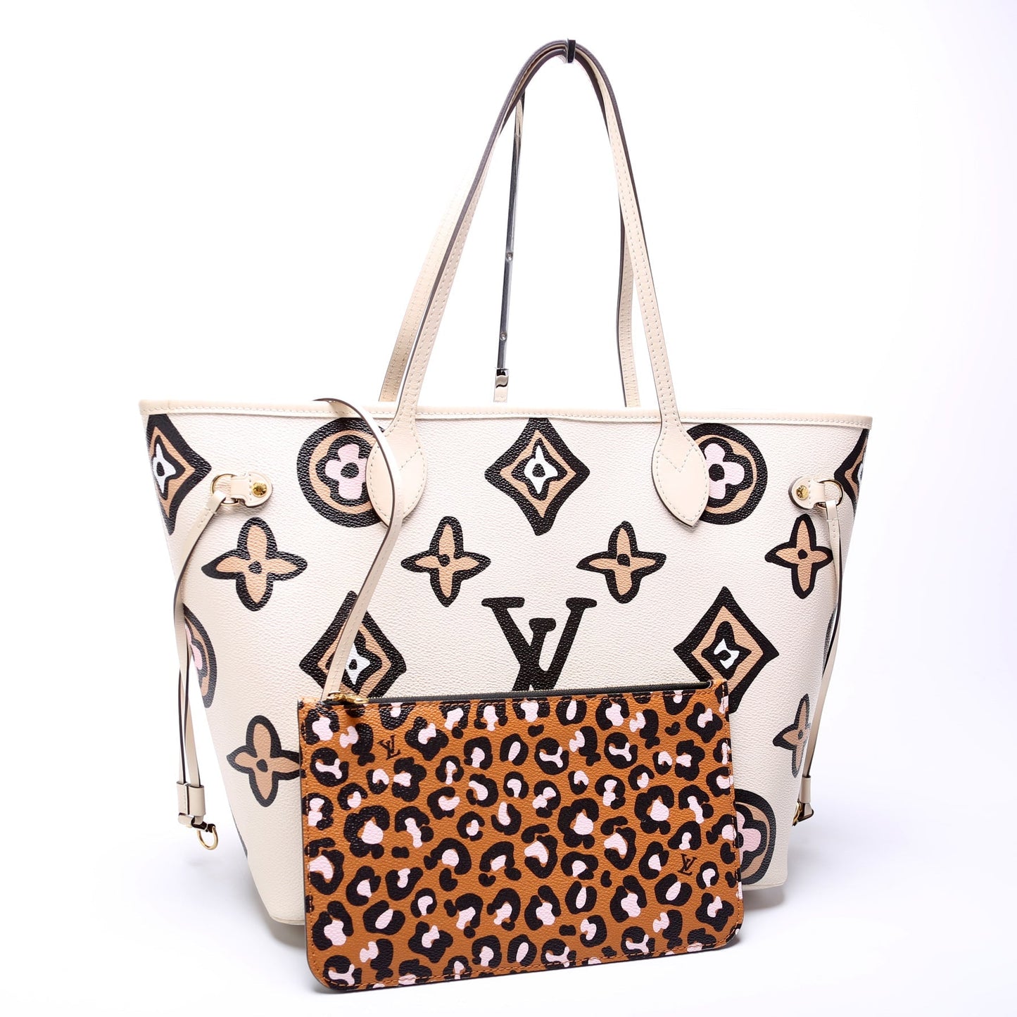 Louis Vuitton Neverfull w MM Wild at Wallet Case