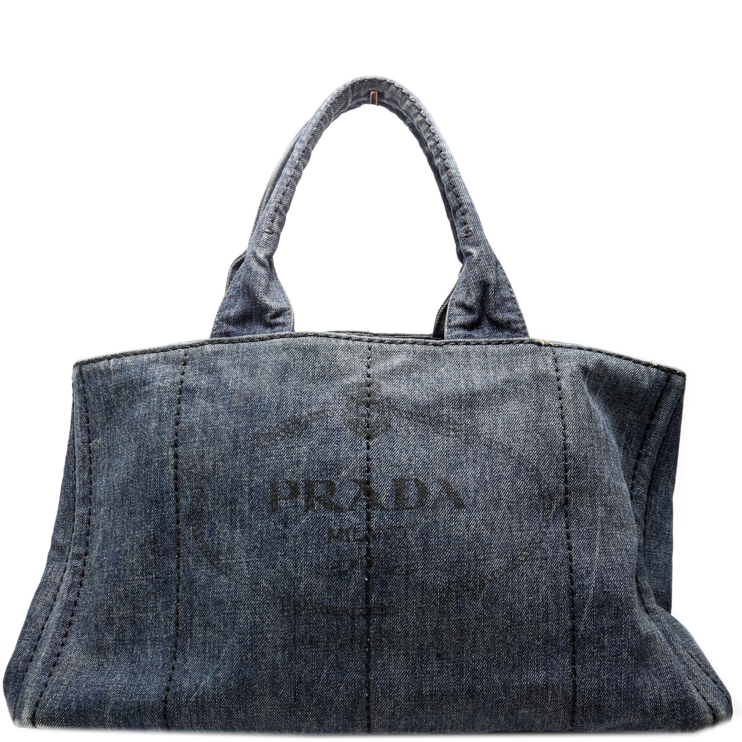 Prada Canapa Tote Bag Canvas Denim 3