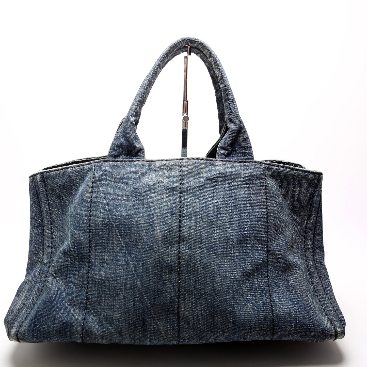 Prada Canapa Tote Bag Canvas Denim 3