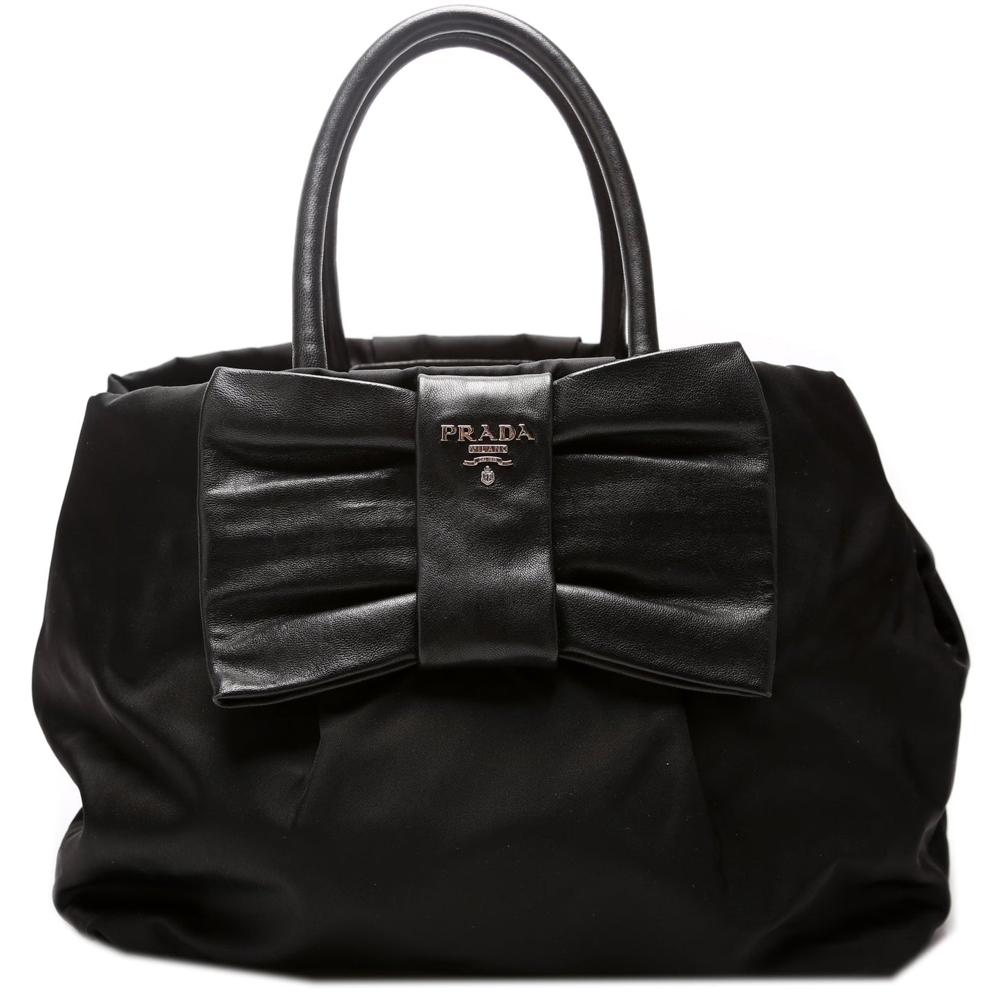 Prada Fiocco Bow Satchel Bag Nylon Travel Bag