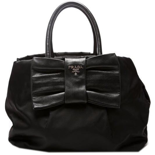 Prada Fiocco Bow Satchel Bag Nylon Travel Bag