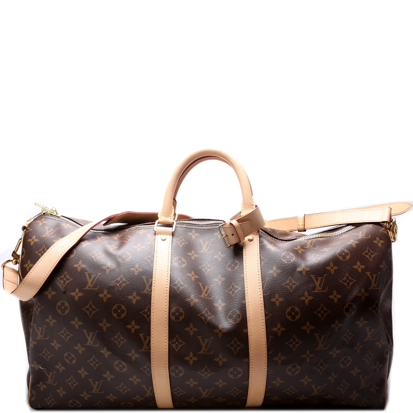 Louis Vuitton Keepall 55 Bandouliere Monogram Travel Bag Monogram 14