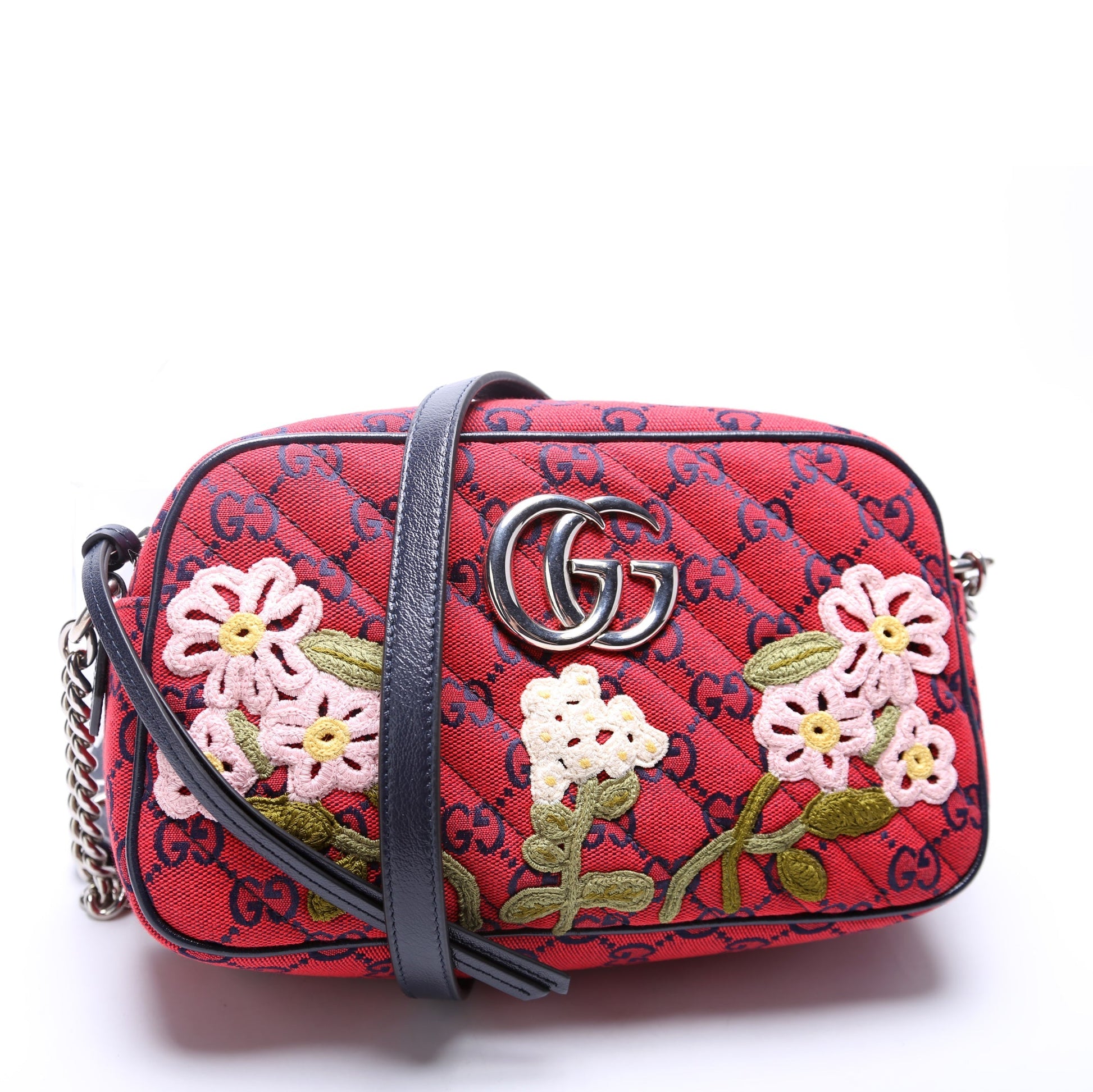 Gucci Marmont Camera Embroidered Canvas Multicolor Small Travel Bag
