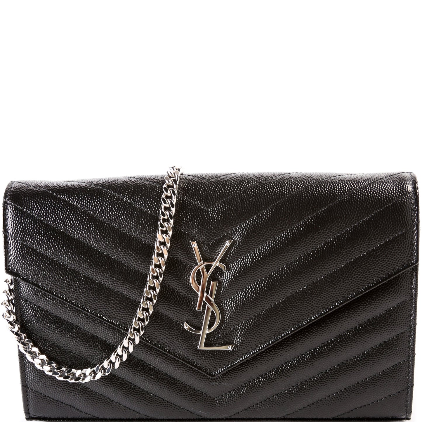 YSL Saint Laurent Grain De Poudre Wallet Bag Chain Travel Bag