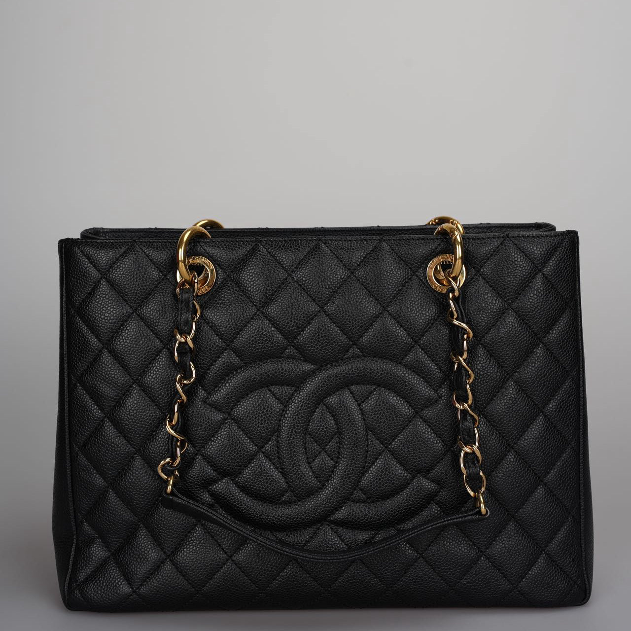 Chanel Grand Shopping Tote Black GST Bag in Caviar Leather with Gold Hardware from 2012