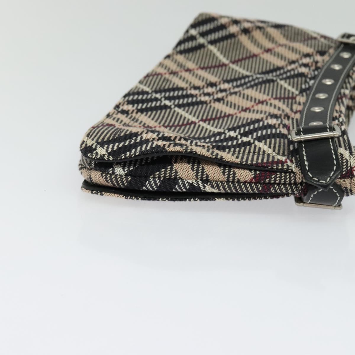 Burberry Label Multicolour Shoulder Bag Canvas Blue