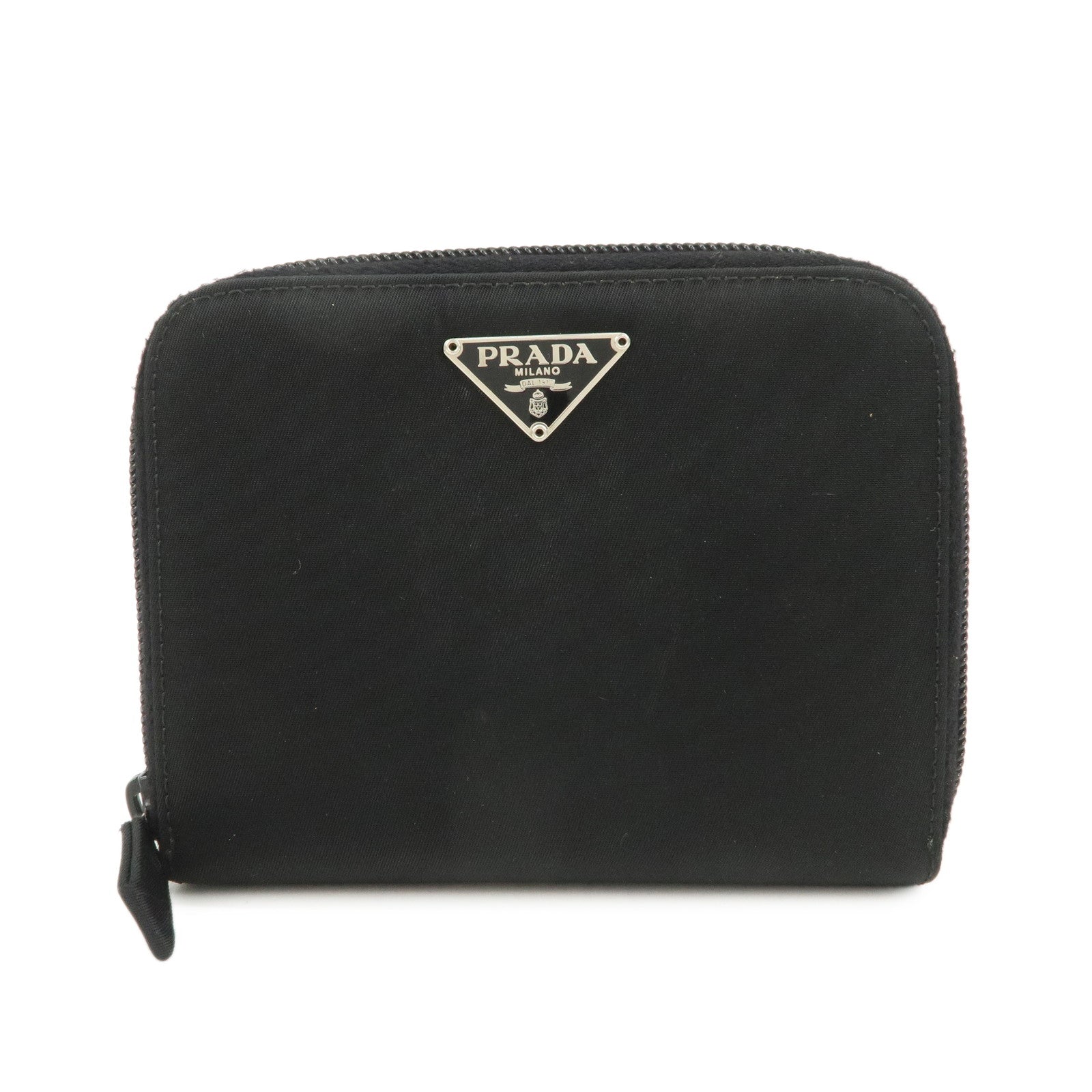 Tessuto Bi-fold Round Zippy Compact Wallet Nylon Black Handbag