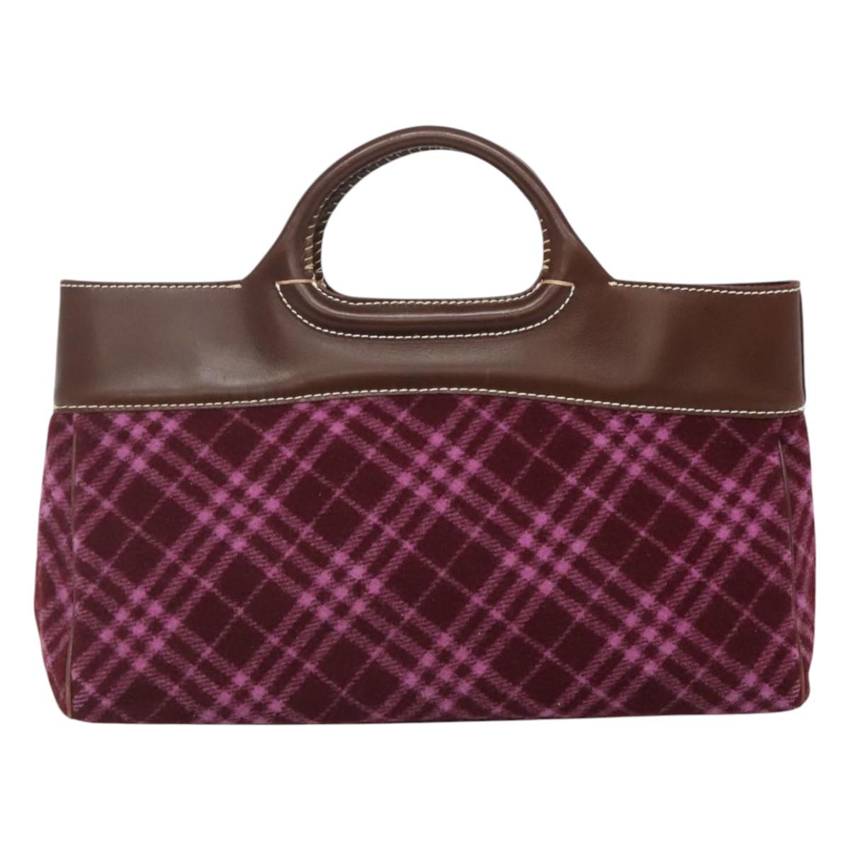 Burberry Nova Check Wool Tote Bag Purple