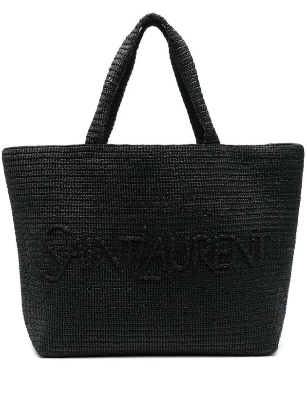 YSL Saint Laurent Saint Laurent Trending Tote Bag Raffia Black