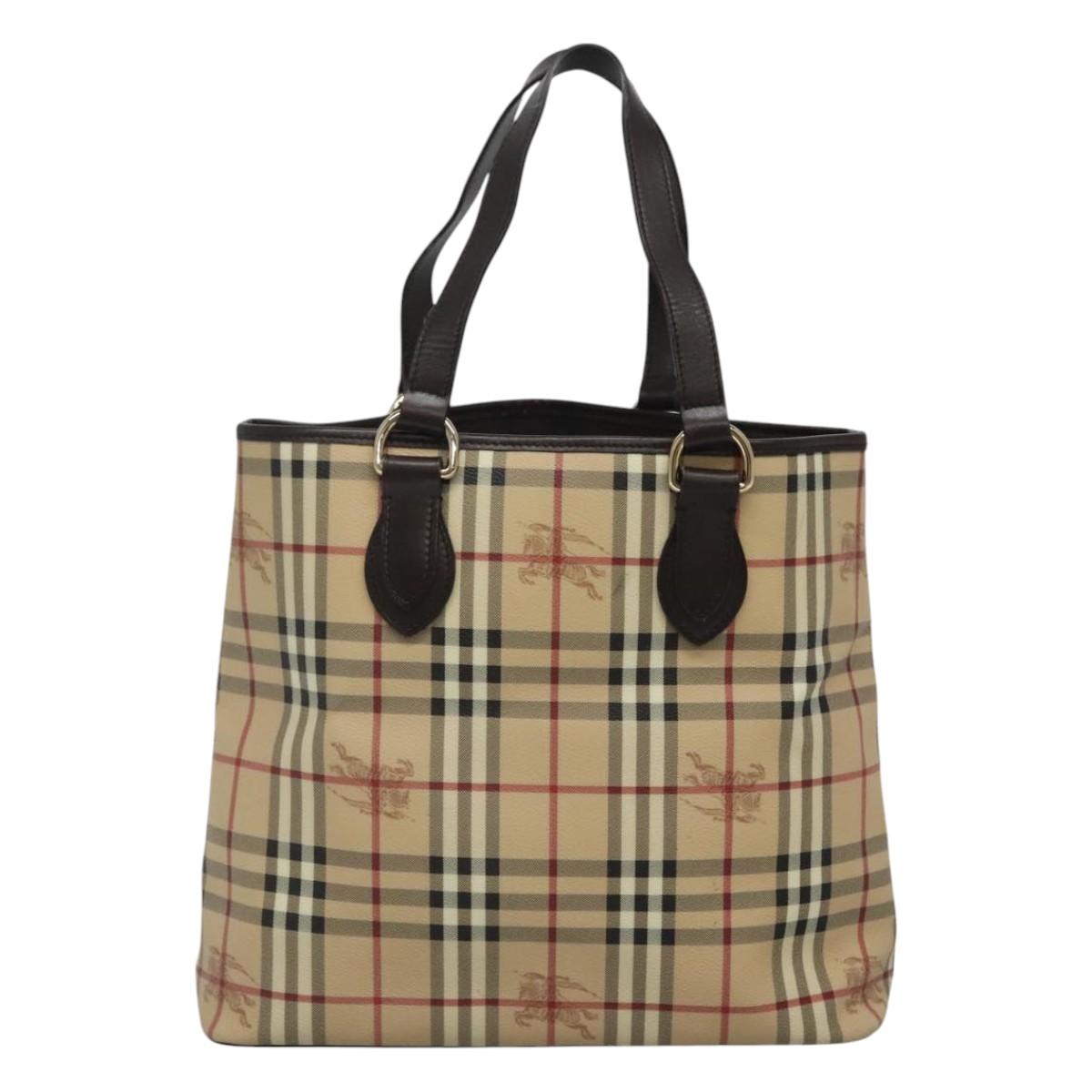 Burberry Nova Check Tote Bag Canvas Beige Tote Bag 128