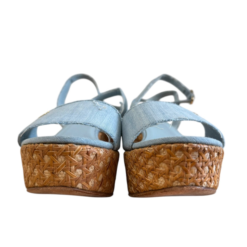 Chanel Coco Mark Wedge Sandals