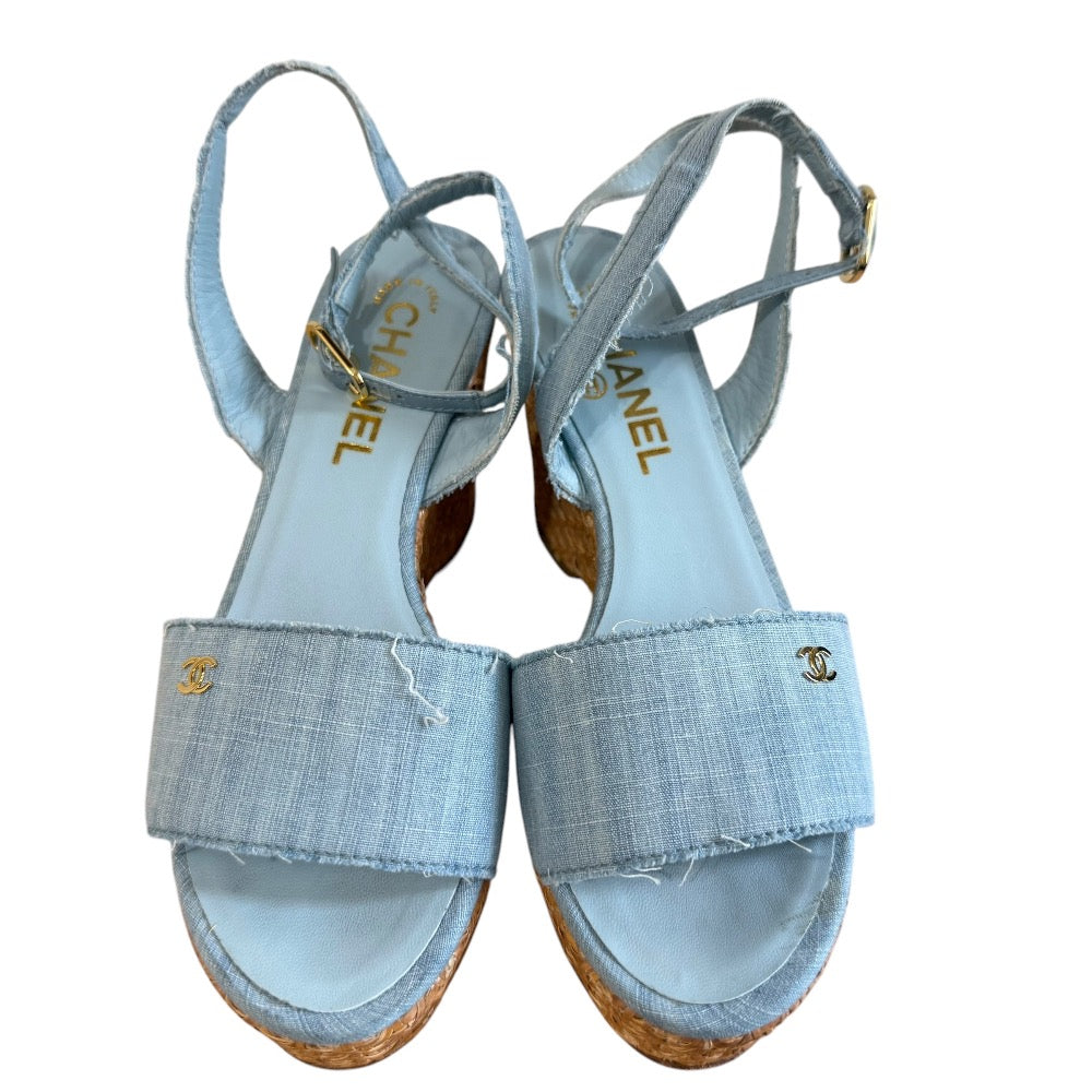 Chanel Coco Mark Wedge Sandals