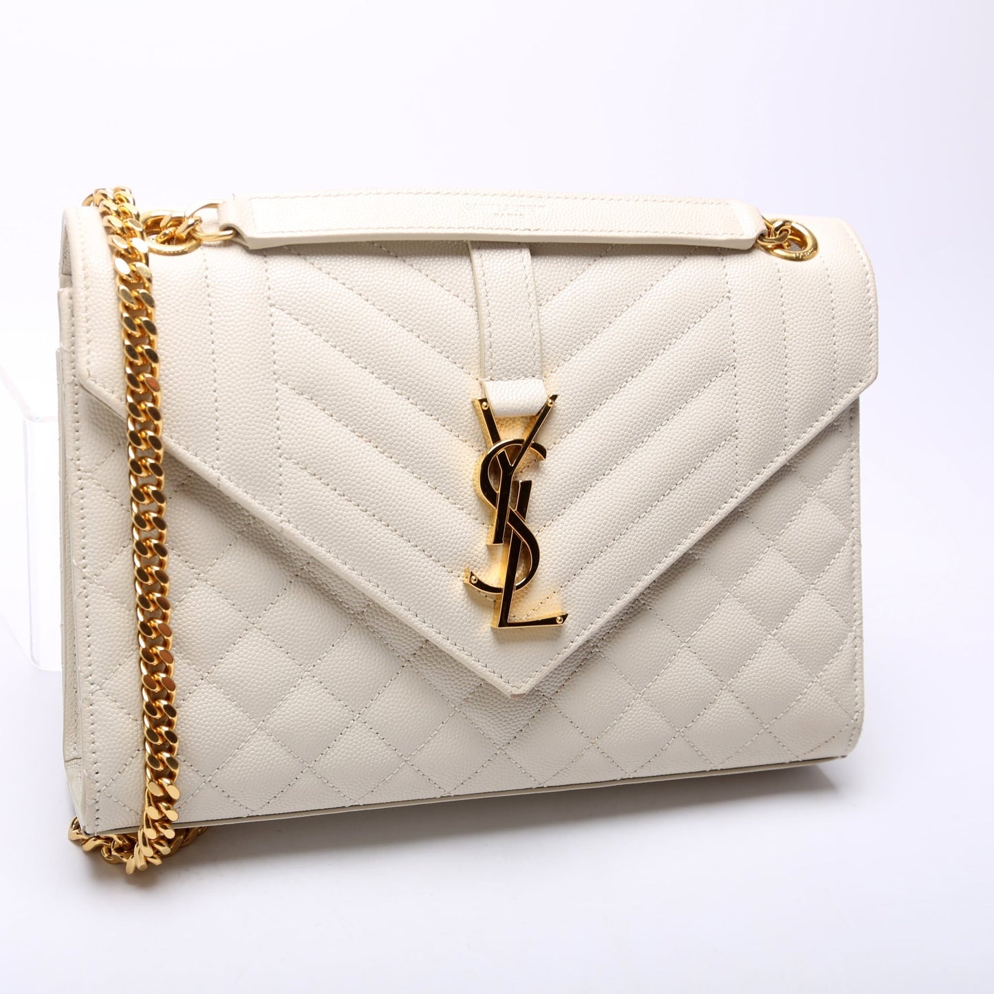 YSL Saint Laurent Envelope Grain De Triquilt Bag Medium Travel Bag