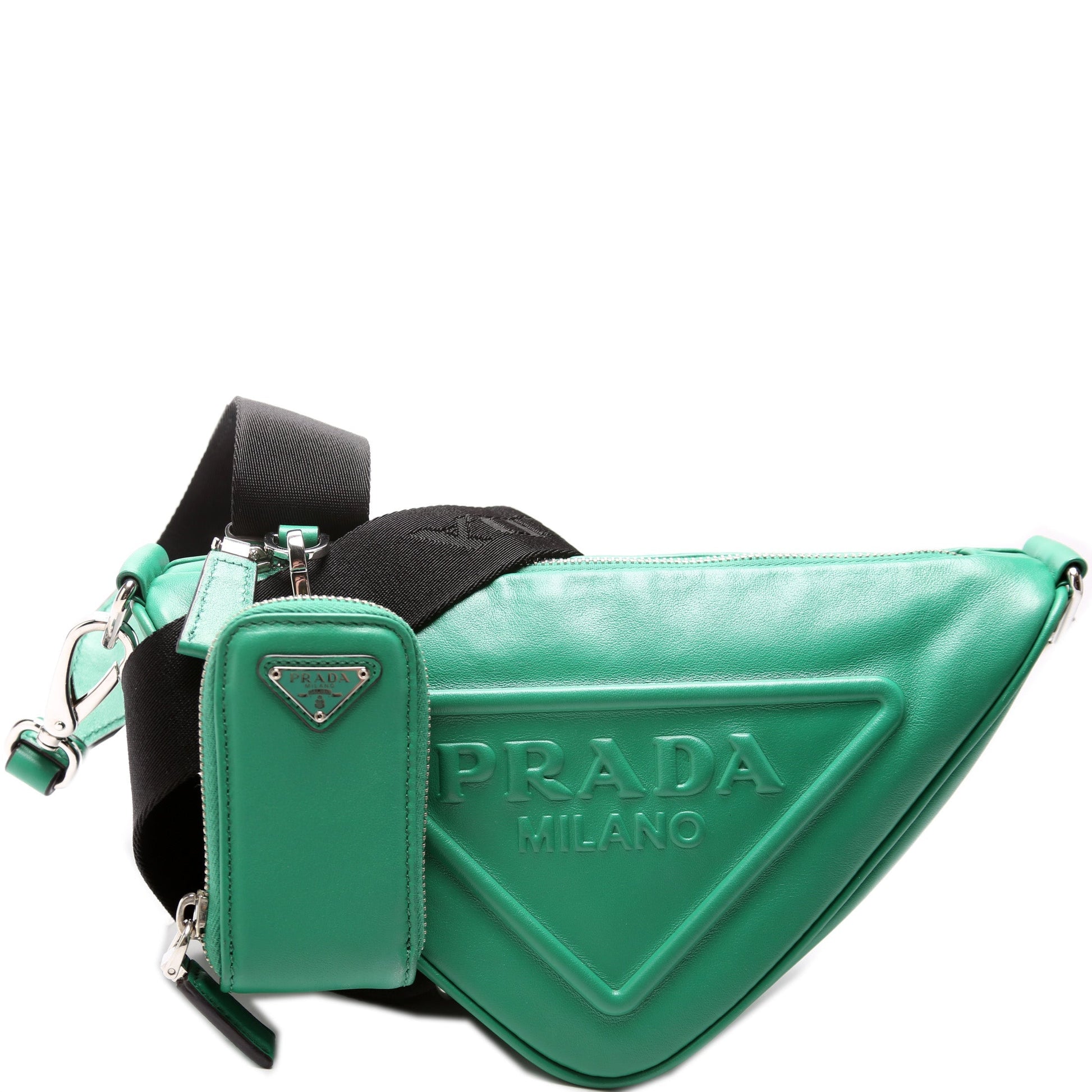 Prada Triangle Shoulder Bag Leather Logo Shoulder Bag