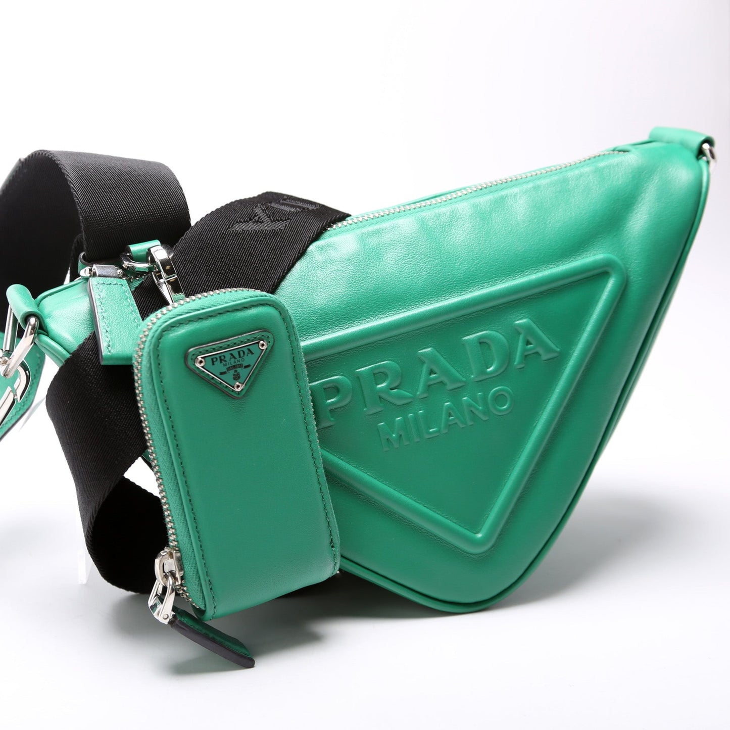 Prada Triangle Shoulder Bag Leather Logo Shoulder Bag