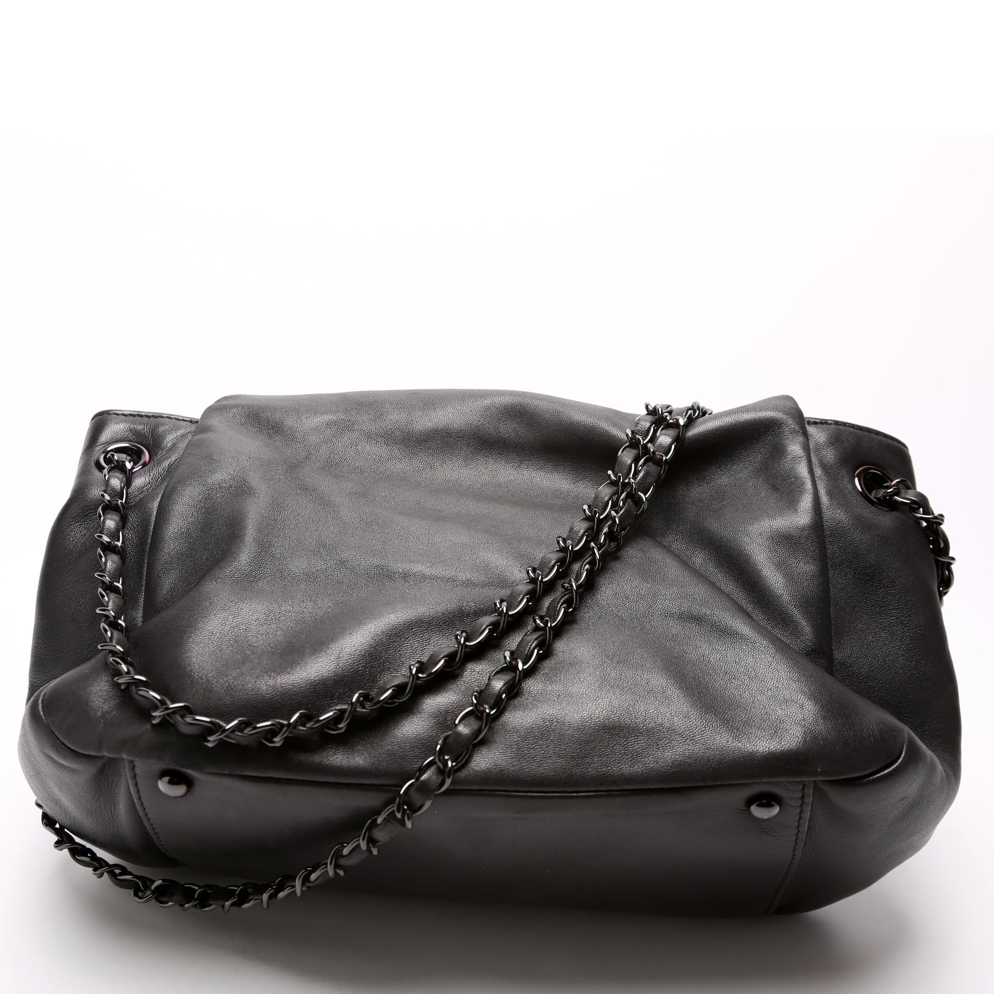 Chanel Studded CC Accordion Flap Lambskin 12M Handbag