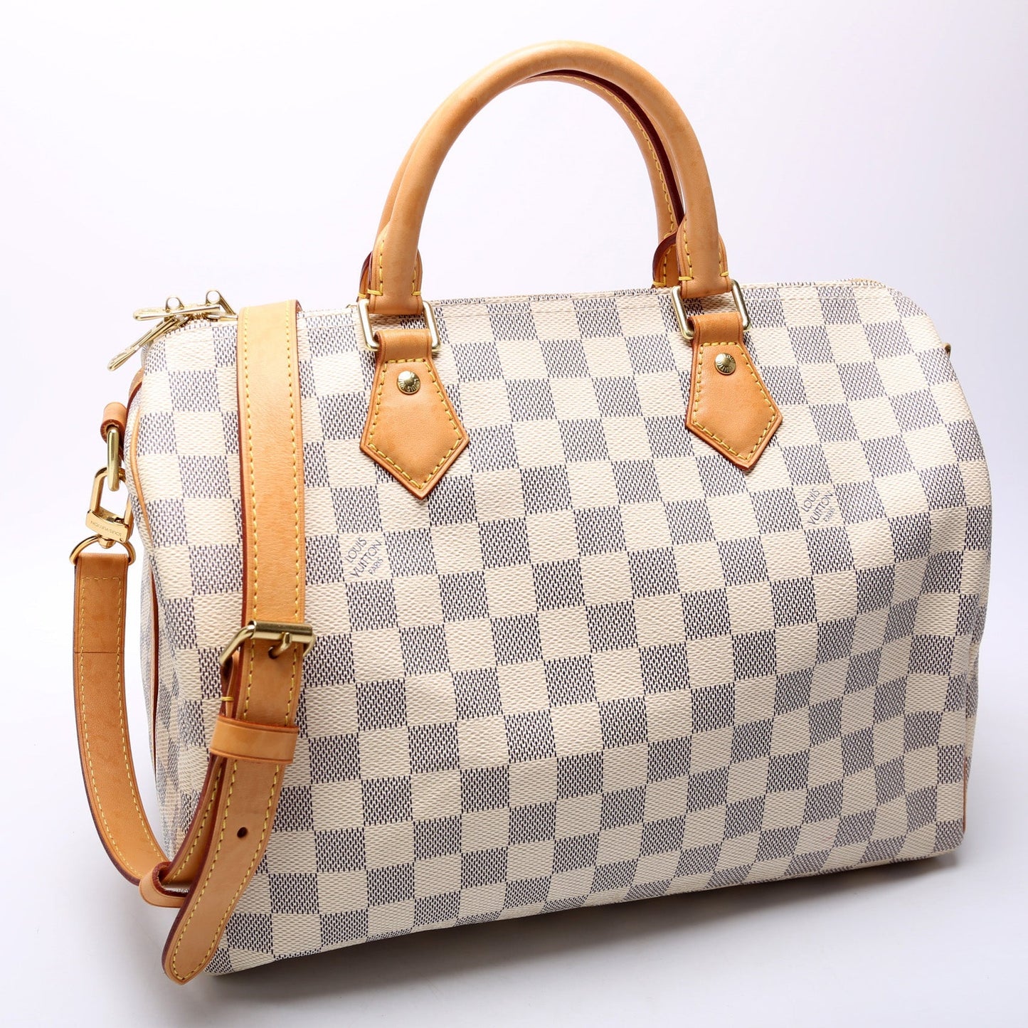 Louis Vuitton Speedy 30 Bandouliere Azur Damier Handbag Azur 16