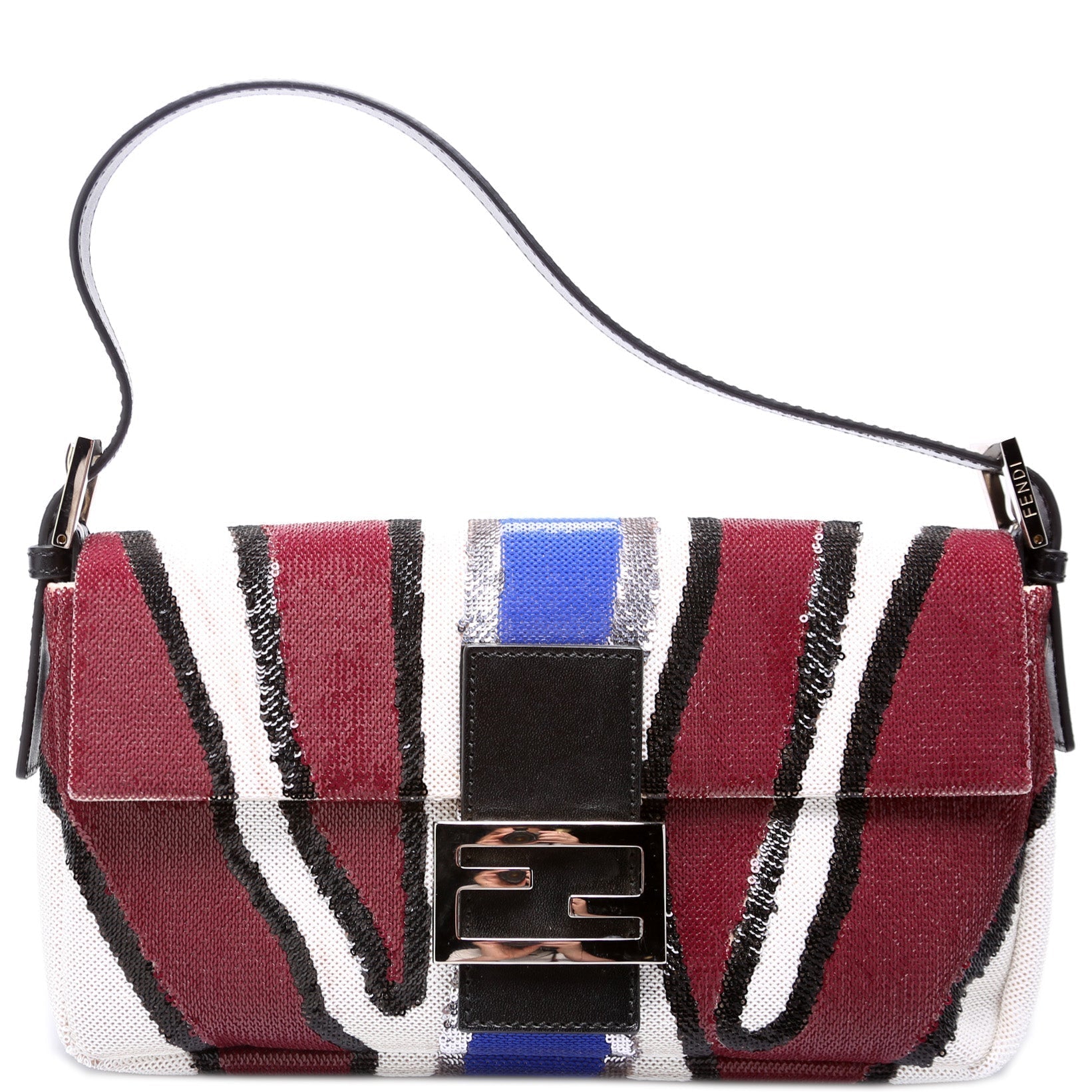 Fendi Baguette Sequined Zebra Stripe 8Br600 Bag Shoulder Bag