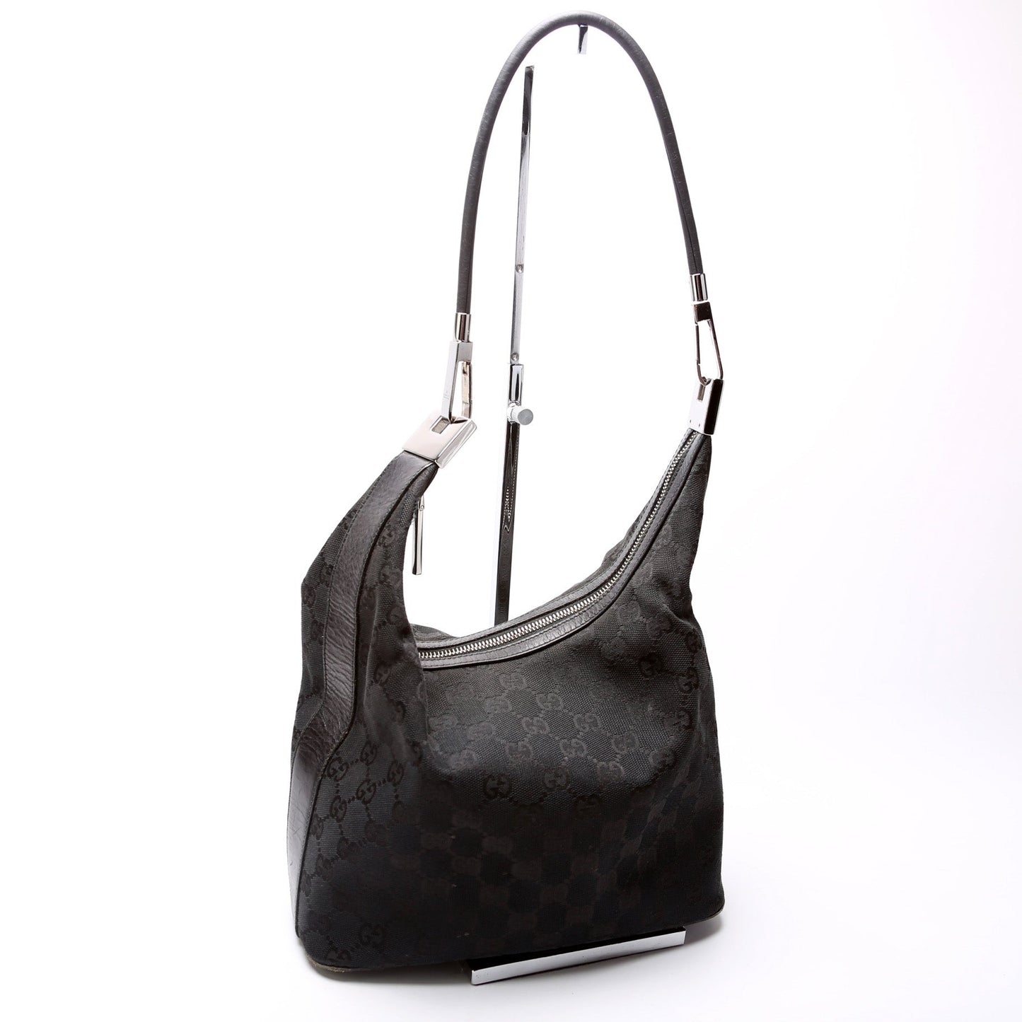 Gucci 001- GG Clasp Canvas Shoulder Bag Hobo 1