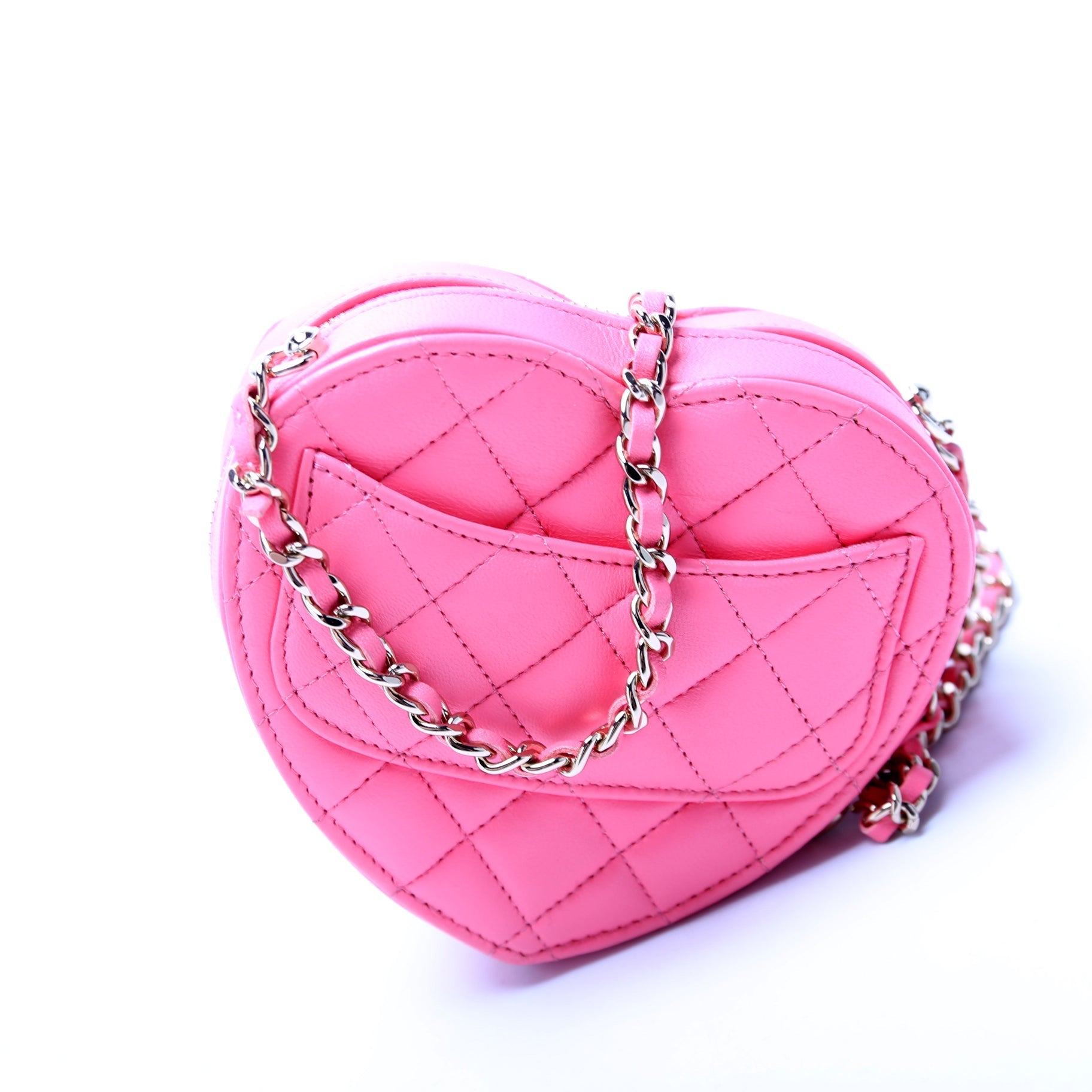 Chanel CC Love Heart Quilted Lambskin 32M Clutch Bag